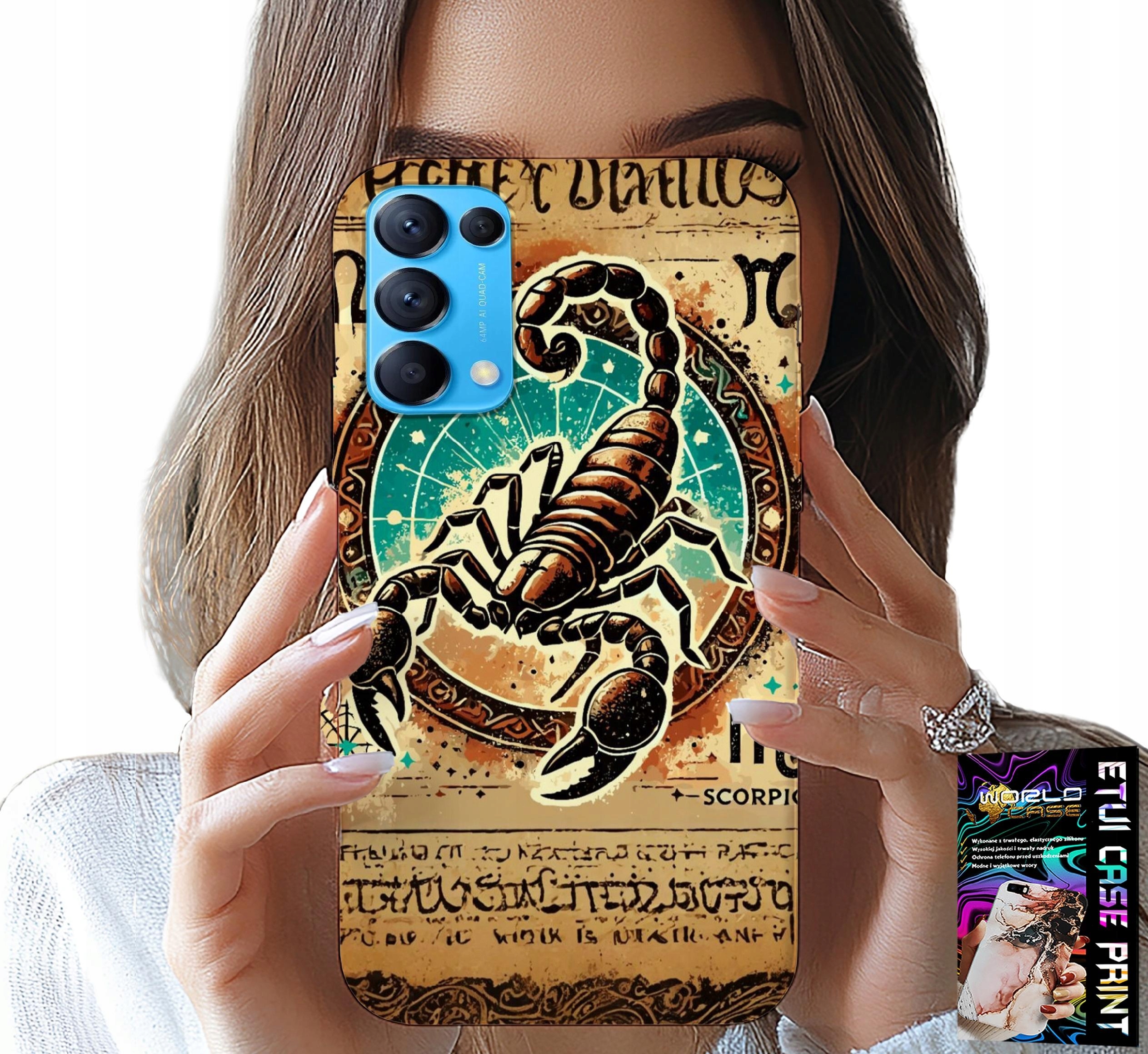 ETUI DO OPPO FIND X3 LITE - SKORPION ZNAK ZODIAKU ASTRONOMIA + FOLIA