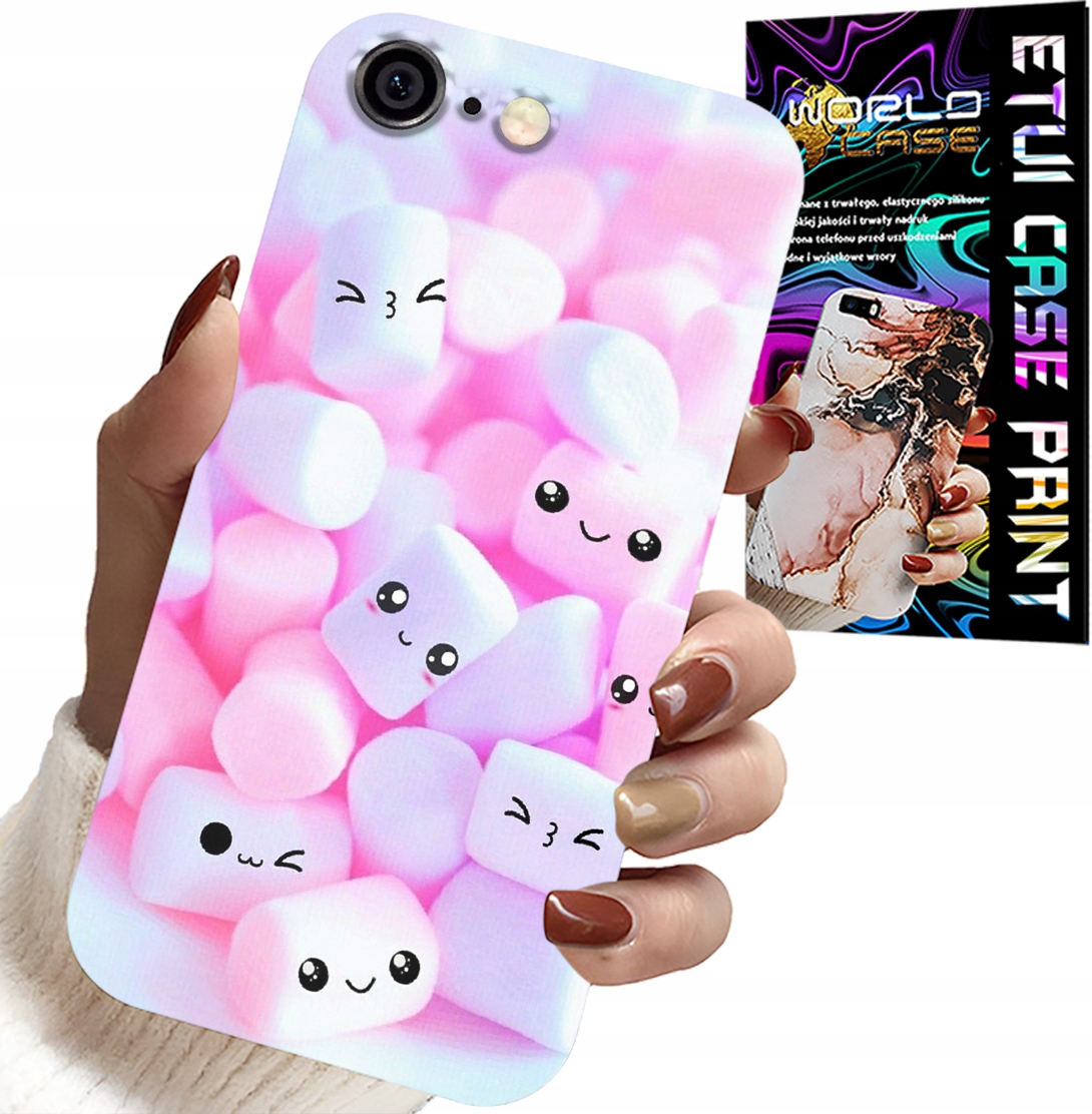 ETUI DO IPHONE 6 / 6S - WZÓR W SŁODKIE PIANKI, OBUDOWA, PLECKI