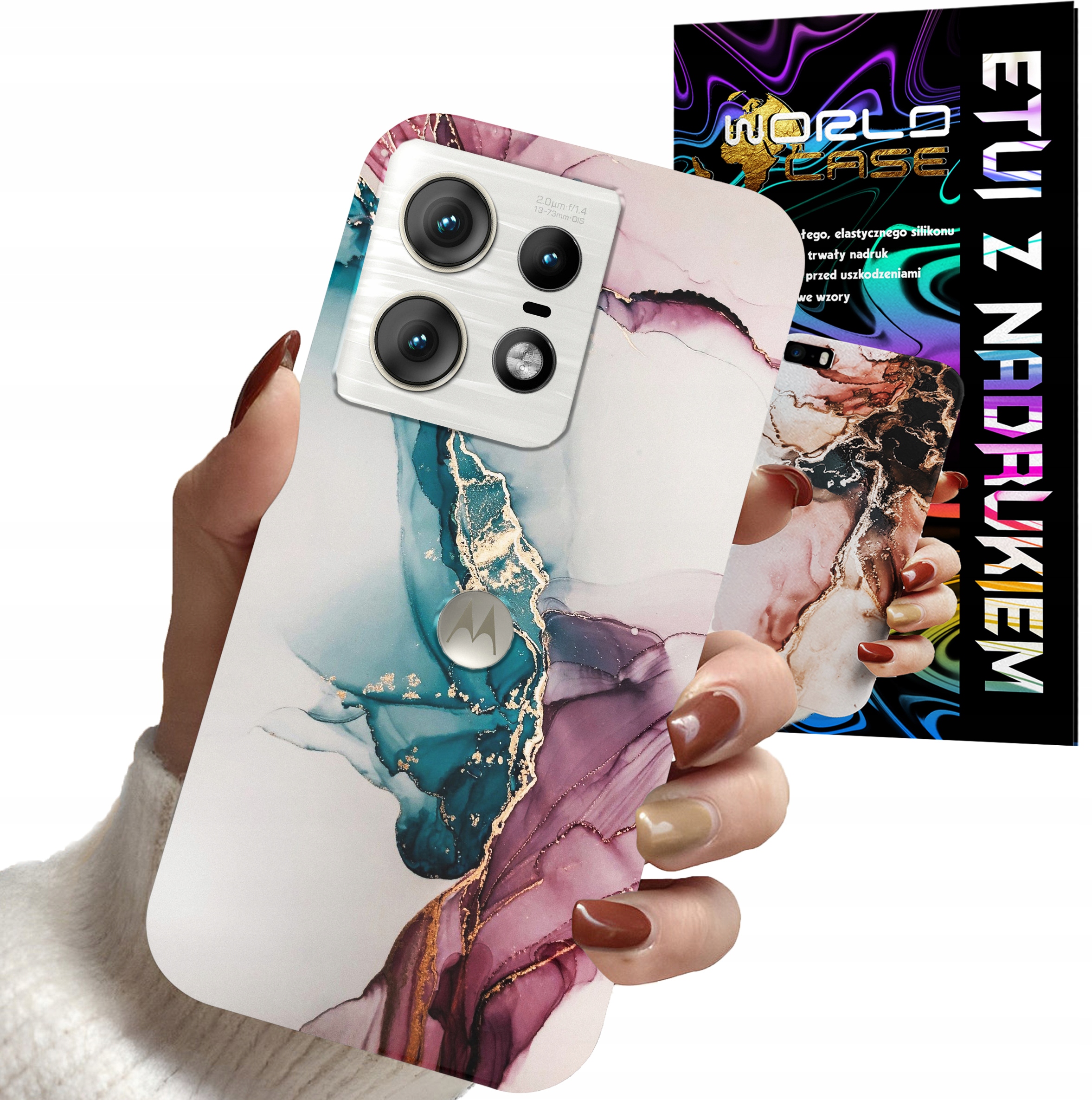 ETUI CASE DO MOTOROLA EDGE 50 PRO - MARMUR WZORY DLA KOBIET PLECKI OBUDOWA