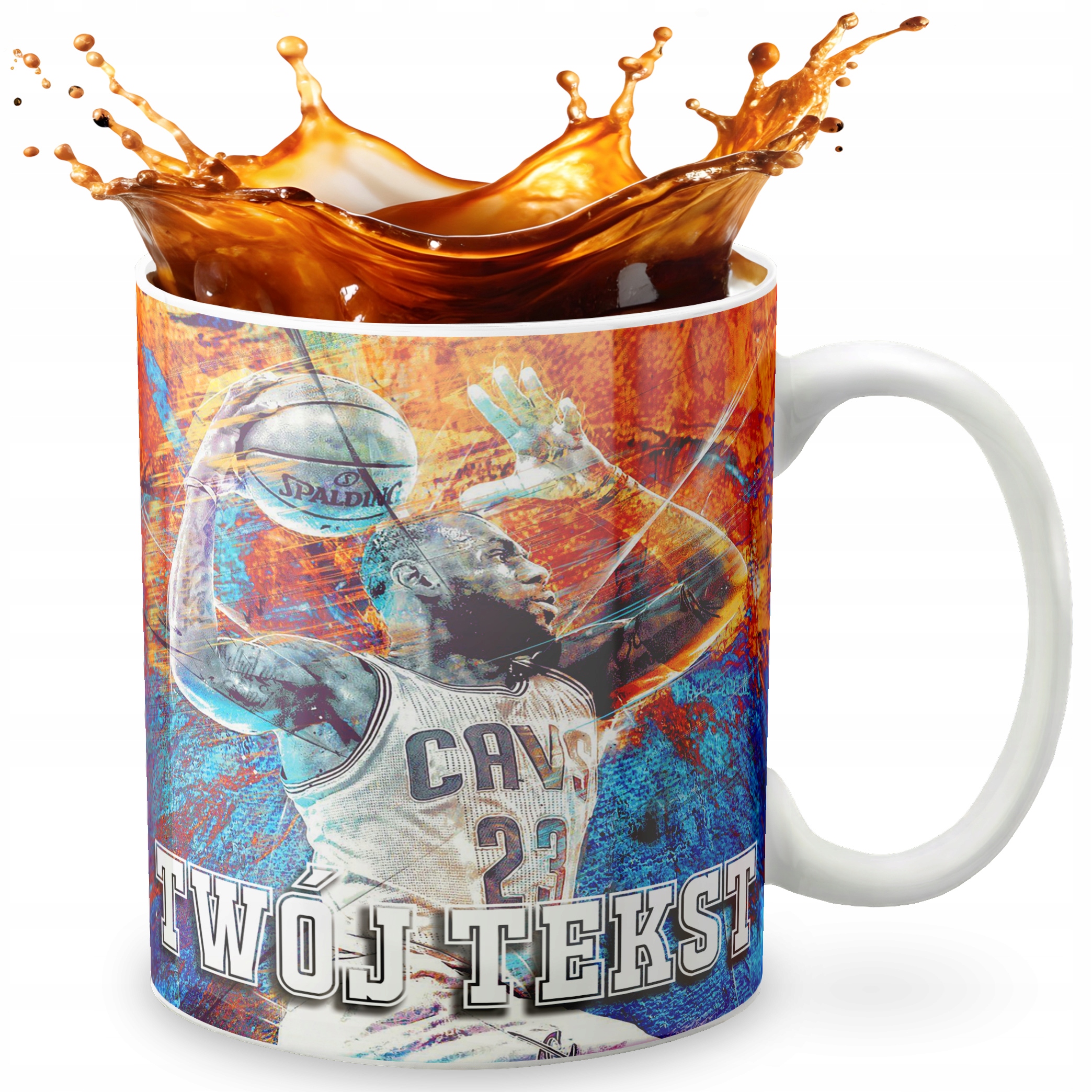 KUBEK 330ml GRAFIKA PREZENT ŚWIĘTA WZÓR - KOSZYKÓWKA SPORT + IMIĘ