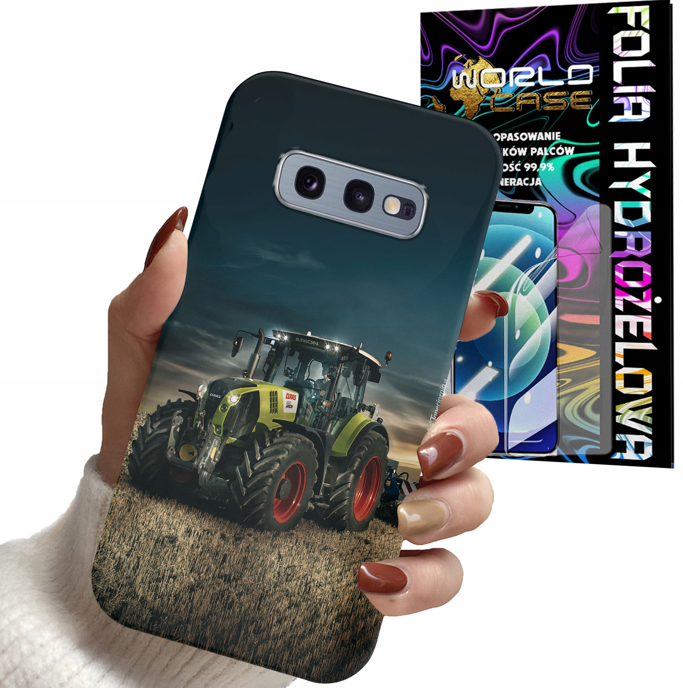 ETUI CASE DO SAMSUNG S10E - TRAKTOR CIĄGNIK POLE ROLNIK PLECKI + FOLIA