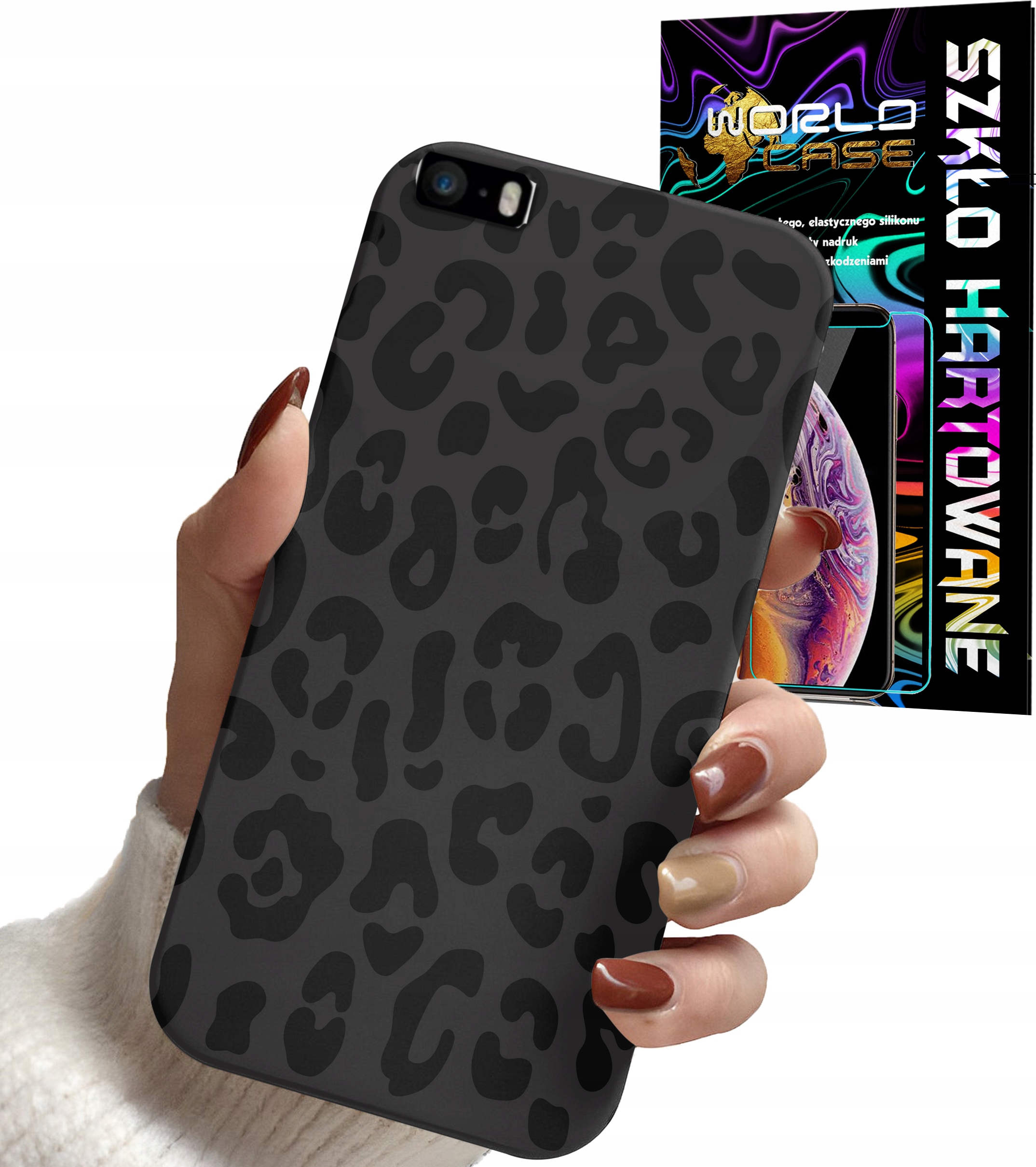 ETUI DO IPHONE 5 / 5S / 5C - PANTERKA MODNE DAMSKIE WZORY + SZKŁO
