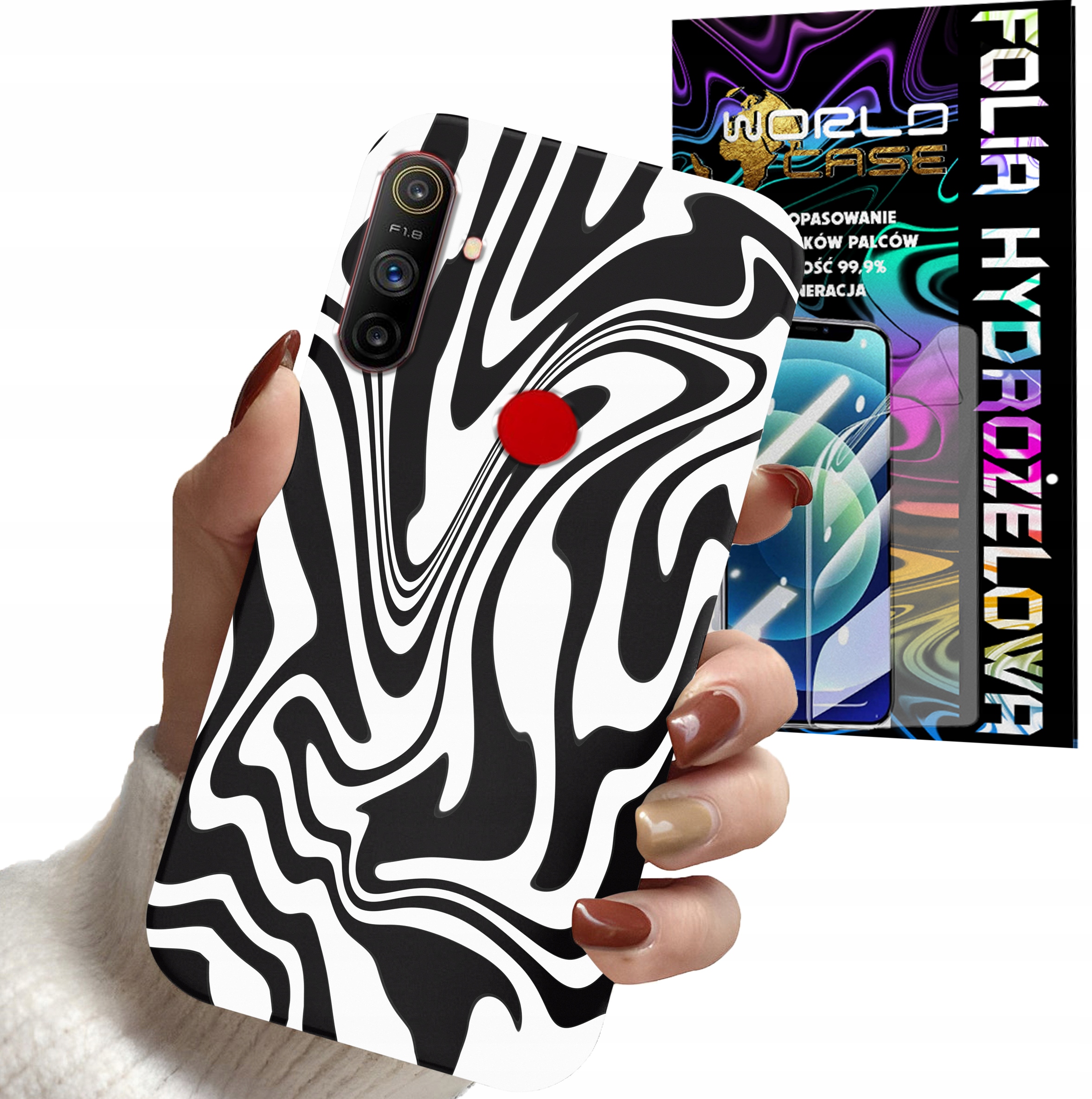 ETUI DO REALME C3 - ABSTRAKCJA ZEBRA MODNE WZORY KOBIET + FOLIA
