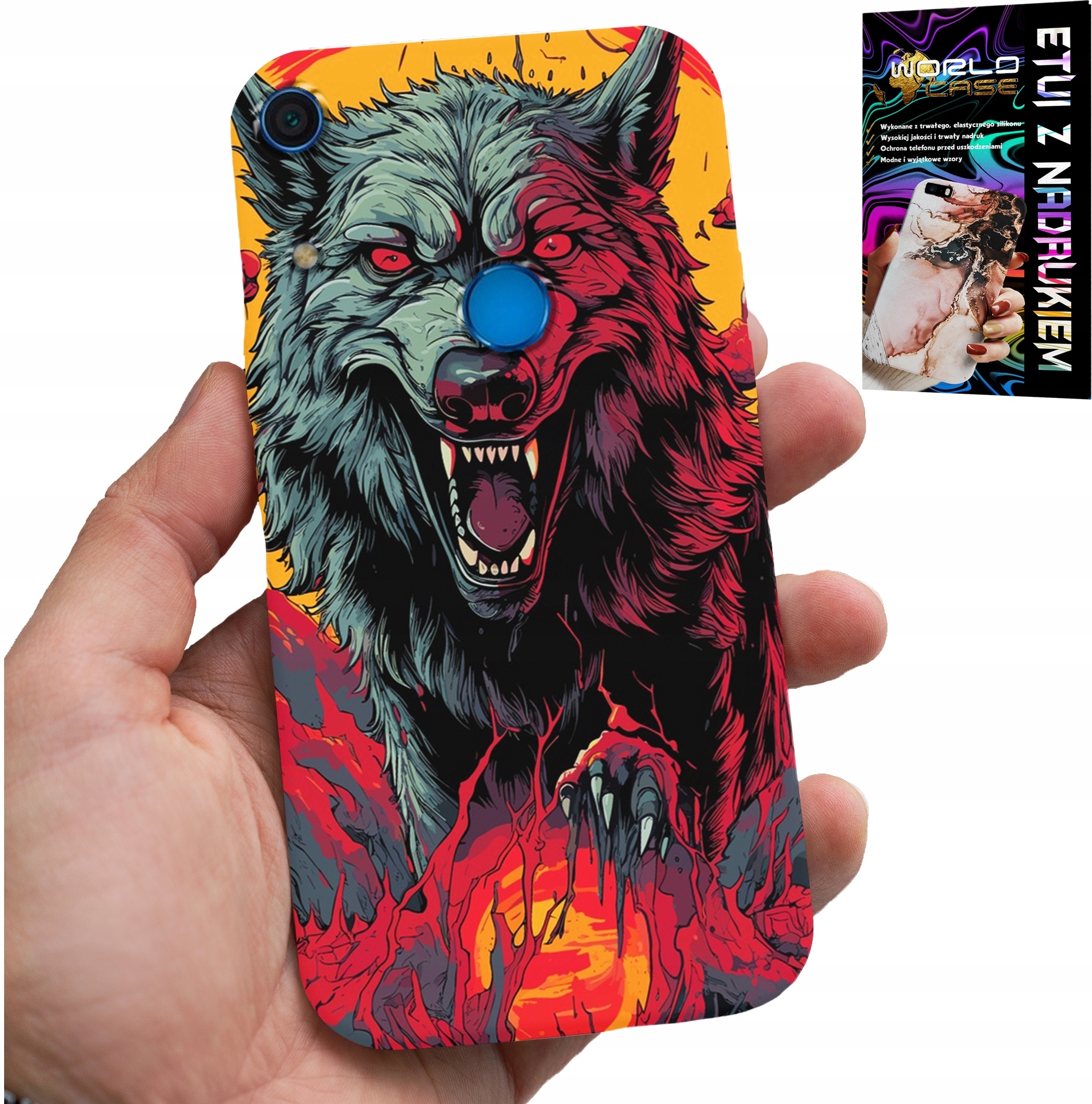 ETUI DO HUAWEI Y6S - WILK WILKI WATAHA SUPER WZORY CASE + SZKŁO