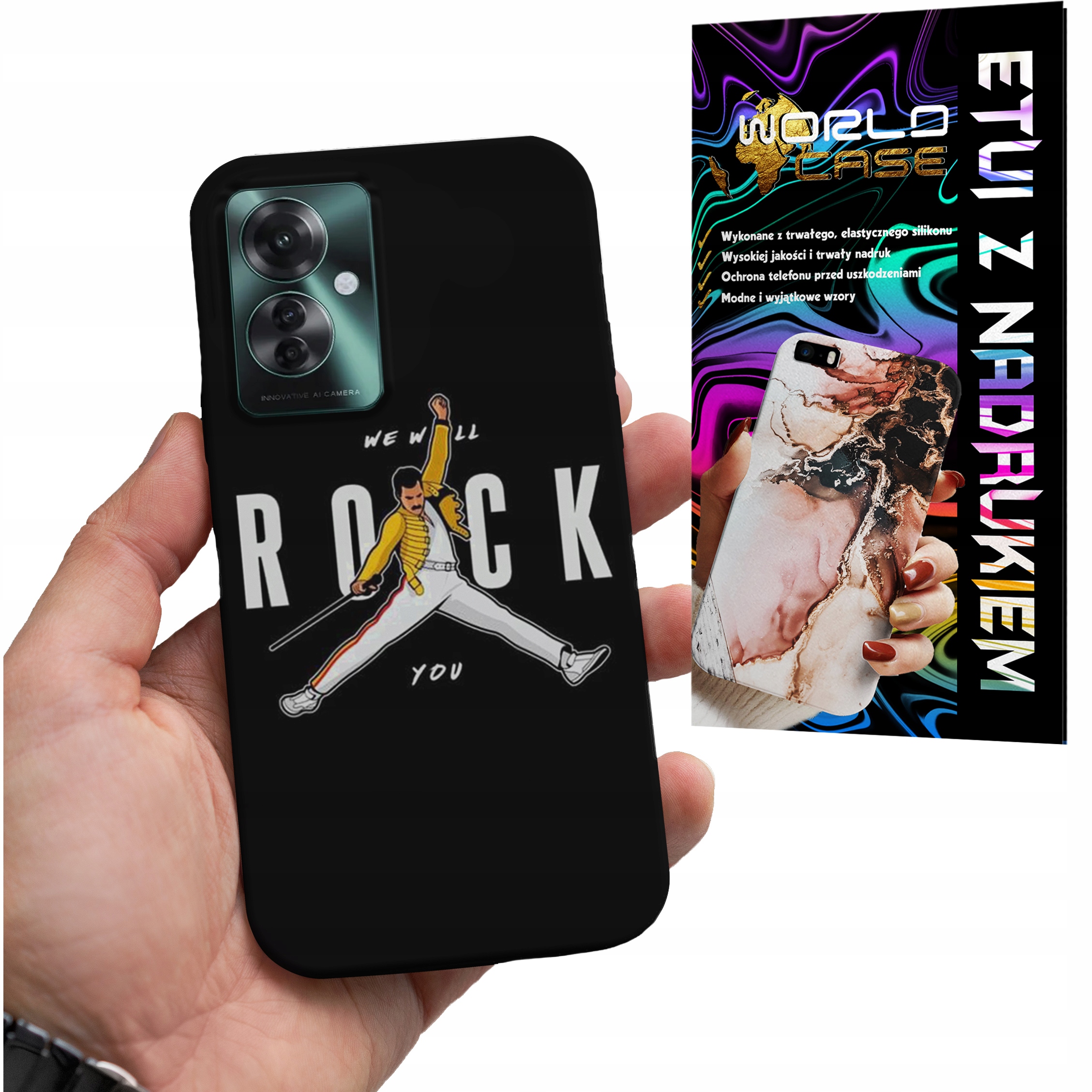 ETUI CASE DO OPPO RENO 11 F 5G - ROCK KAPELE WZORY FAN POKROWEIC PLECKI