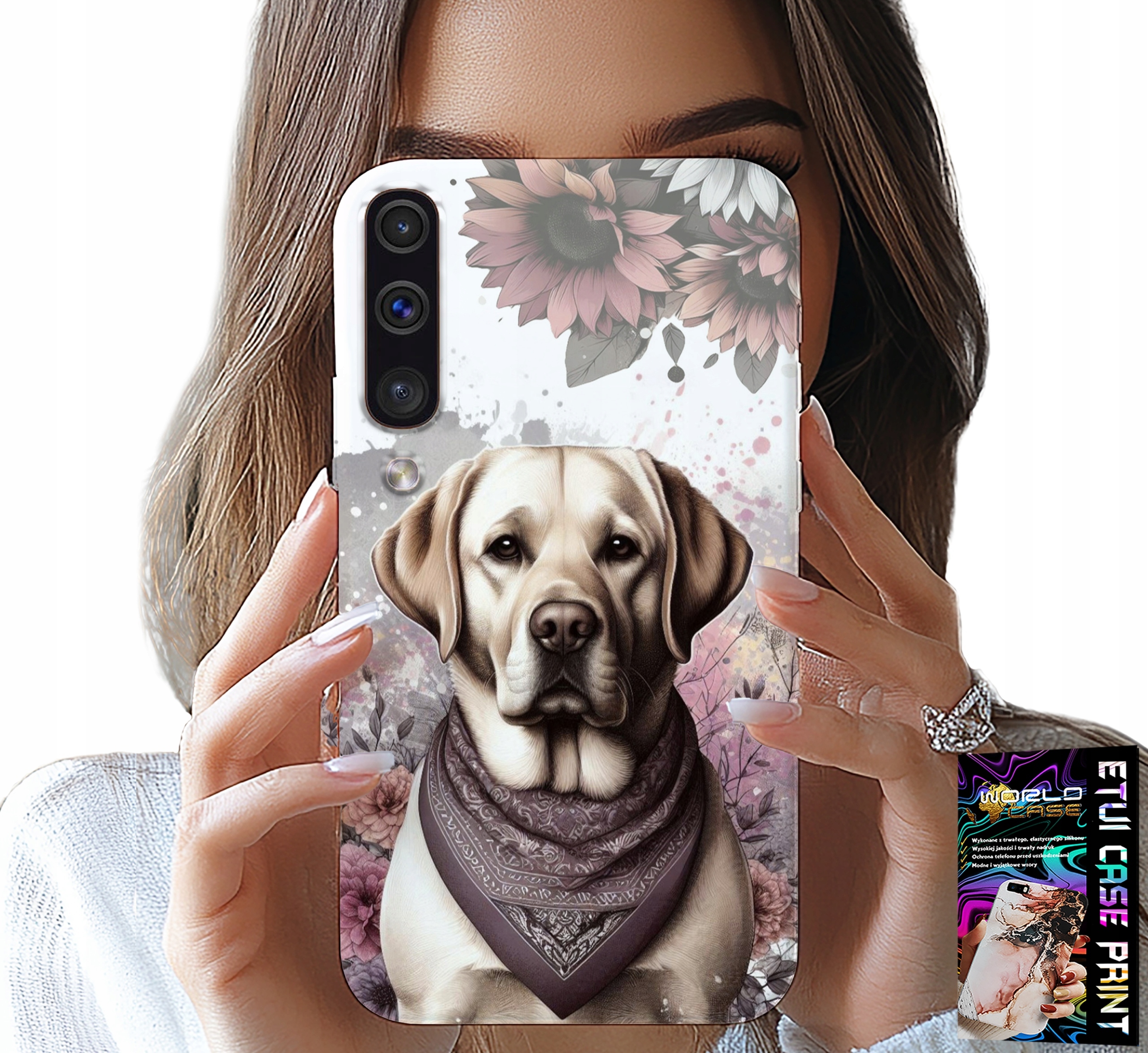 ETUI DO SAMSUNG GALAXY A70 - PIESEK PIESKI HUSKY PSIE WZORY + SZKŁO