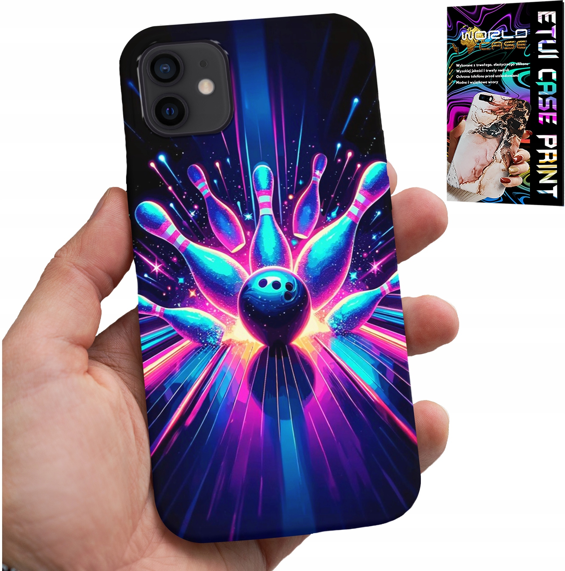 ETUI DO IPHONE 11 - KRĘGLE BOWLING STRIKE POKROWIEC, PLECKI
