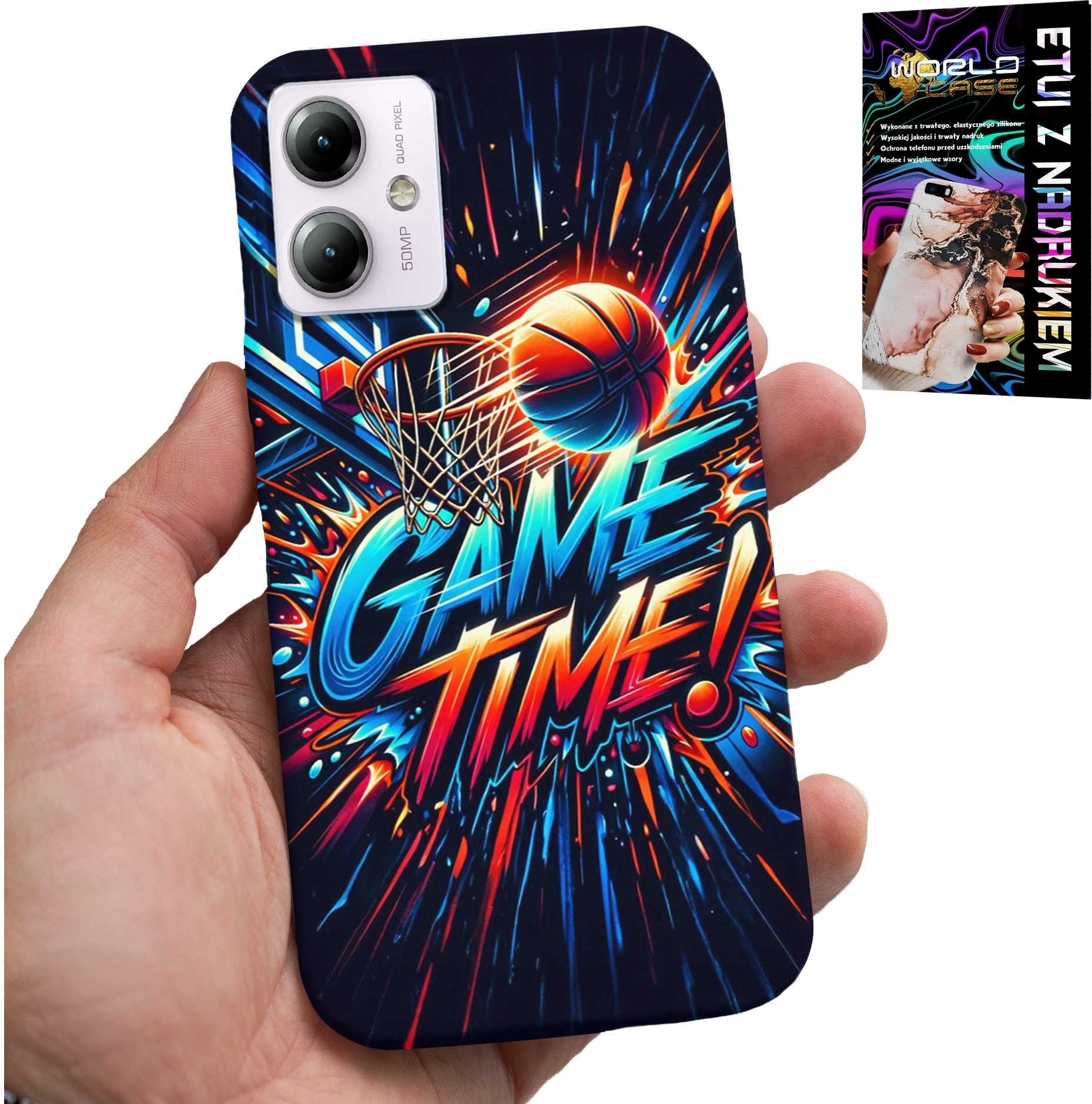ETUI DO MOTOROLA MOTO G14 - KOSZYKÓWKA NBA FAN 23 GAME TIME, OBUDOWA