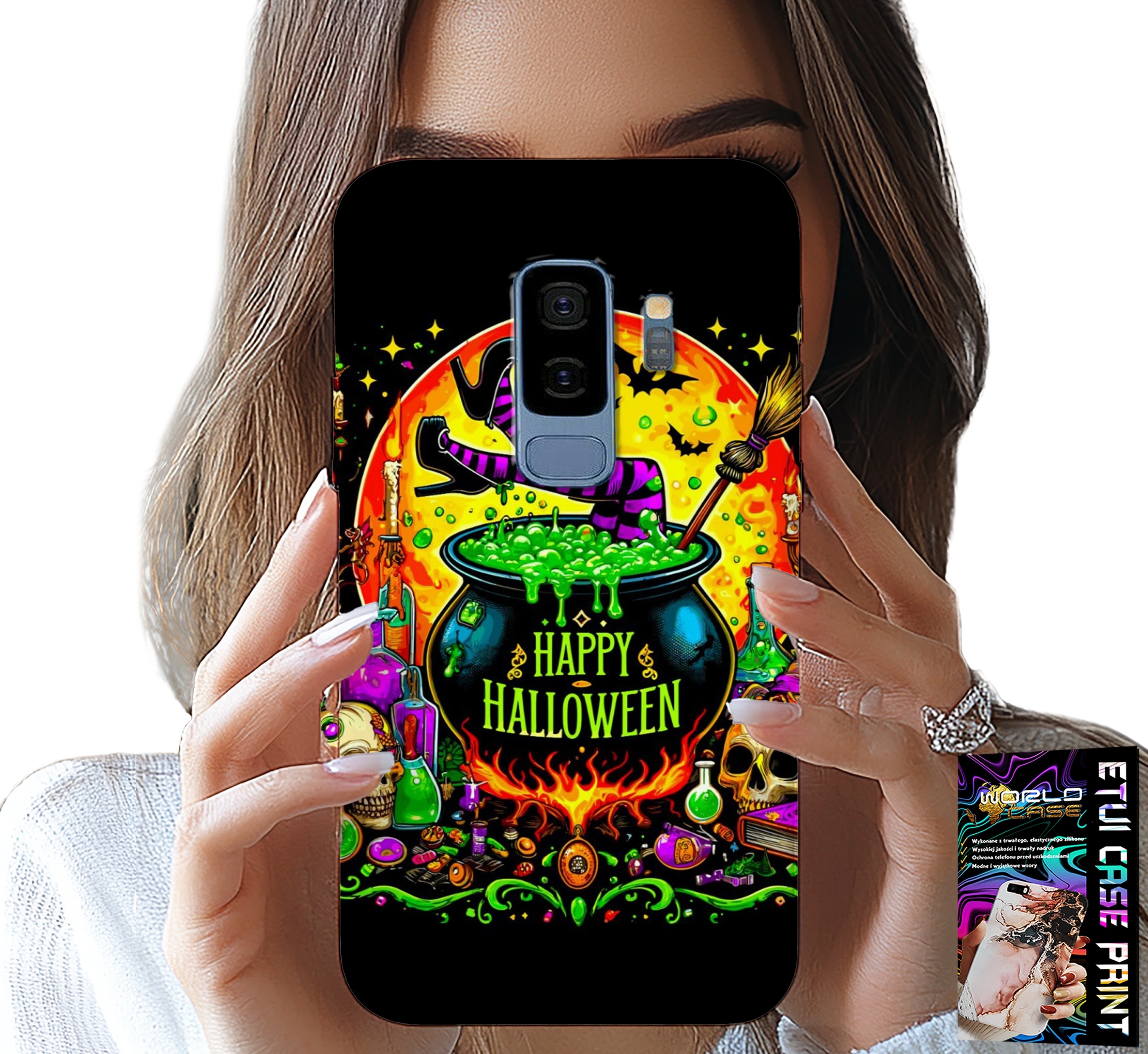 ETUI DO SAMSUNG GALAXY S9 PLUS - WIEDŹMA KOCIOŁEK RÓŻDŻKA HALLOWEEN FOLIA