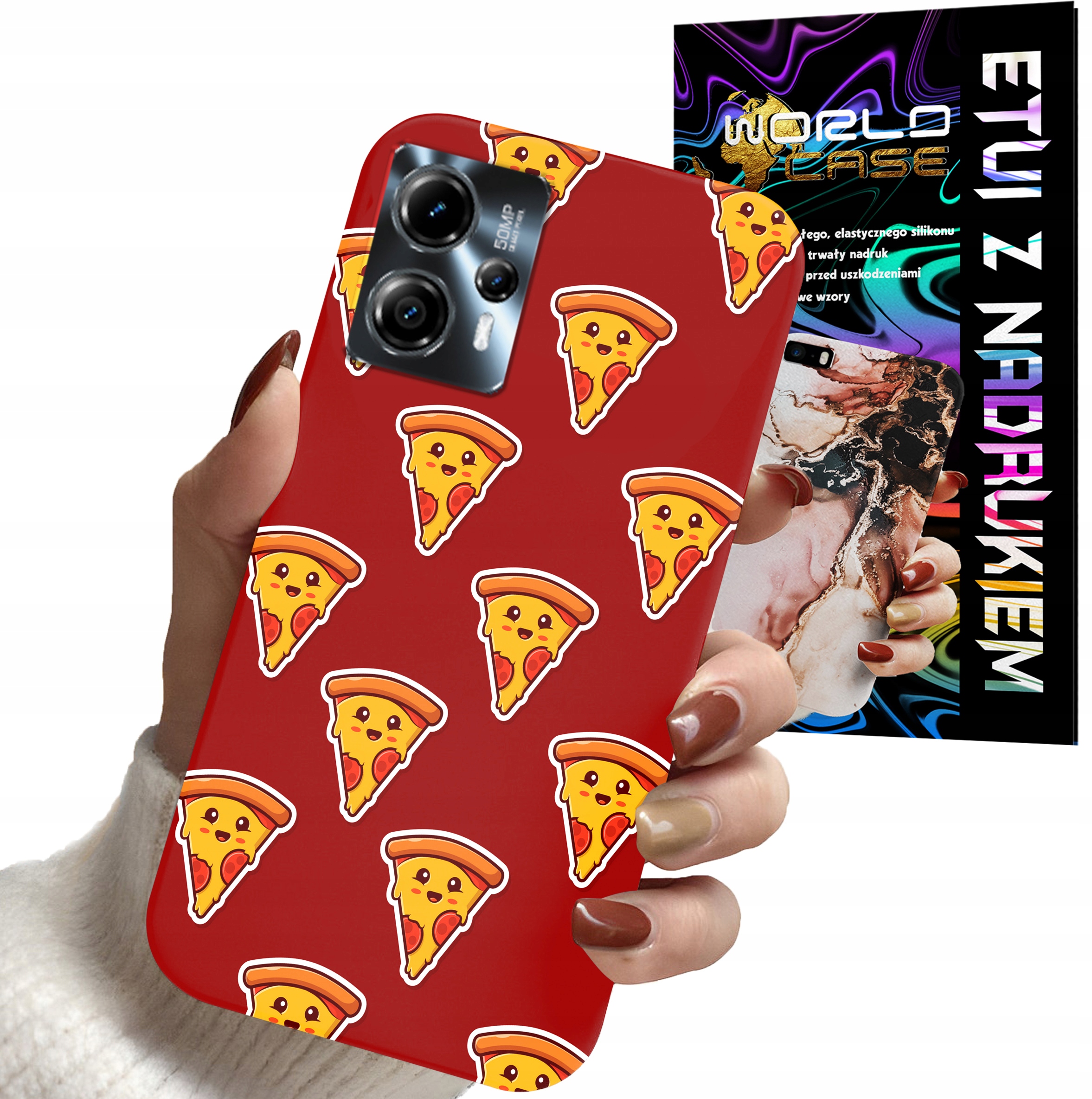 ETUI CASE DO MOTOROLA MOTO G13 / G23 - PIZZA DAMSKIE WZORY PĄCZKI PLECKI