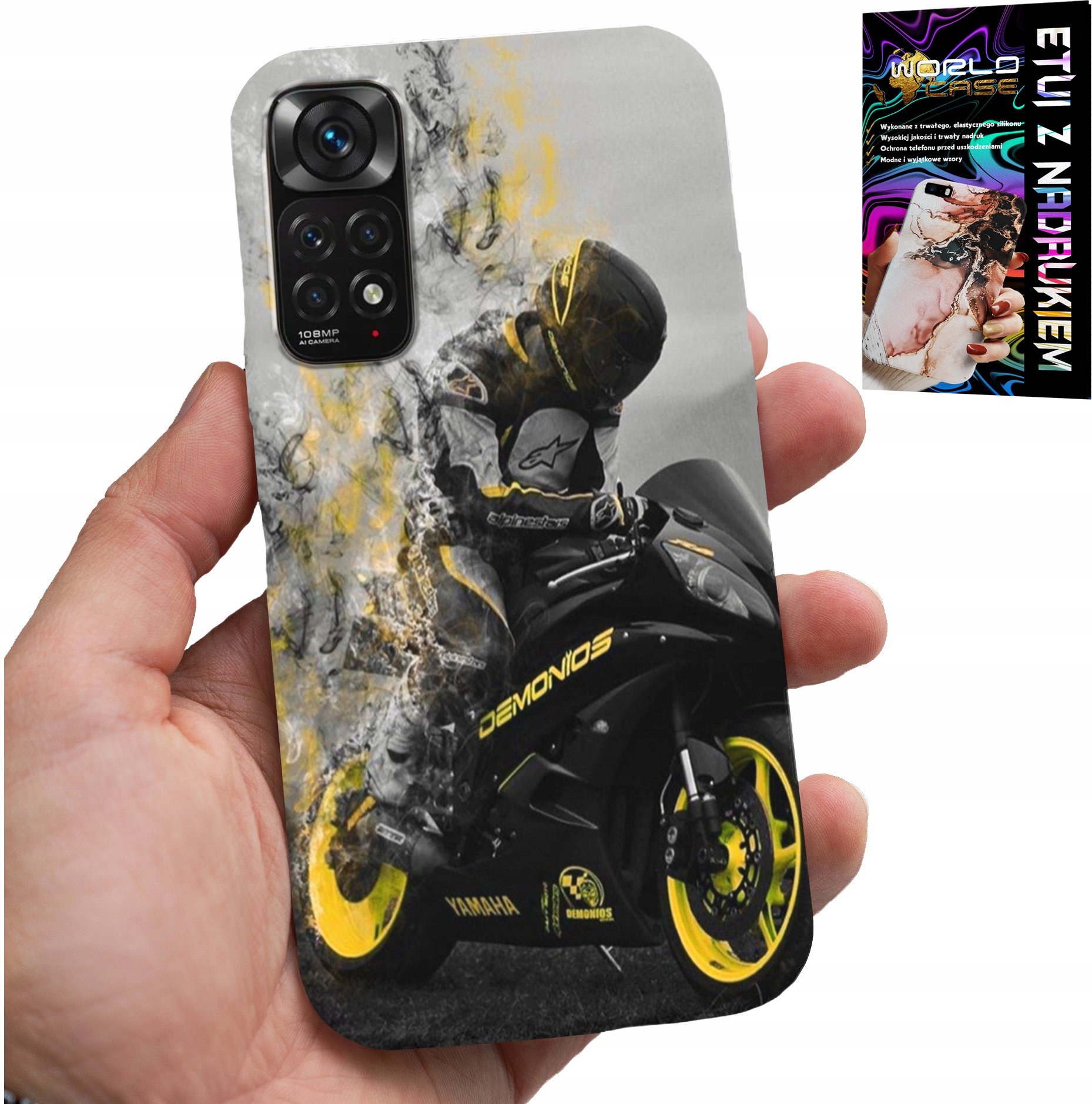 ETUI DO XIAOMI NOTE 11 / 11S - MOTOR MOTOCYKLE FAN WIELE WZORÓW PLECKÓW