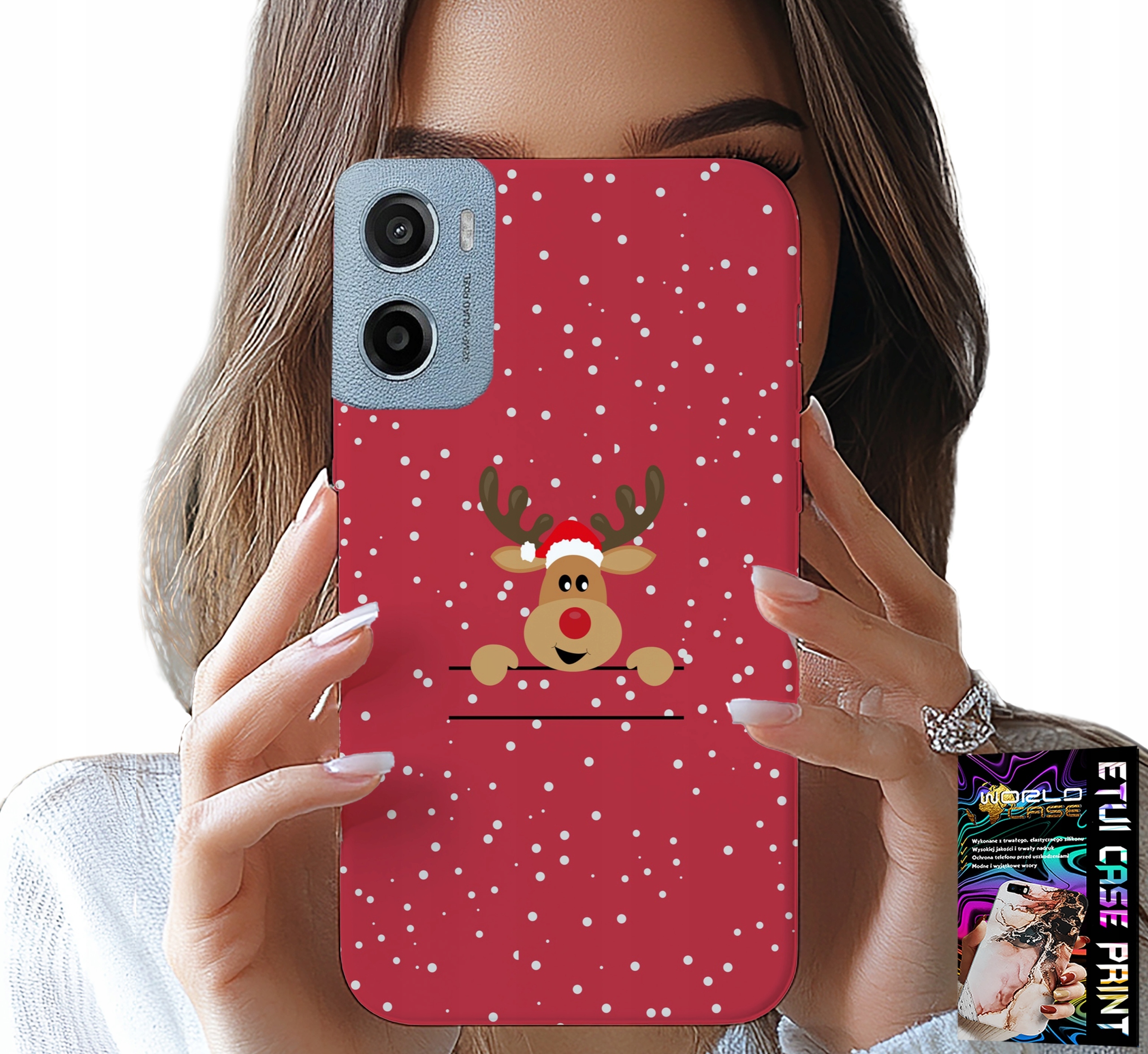 ETUI DO MOTOROLA E15 / G05 - ŚWIĄTECZNY RENIFER MIKOŁAJ ŚWIĘTA +FOLIA