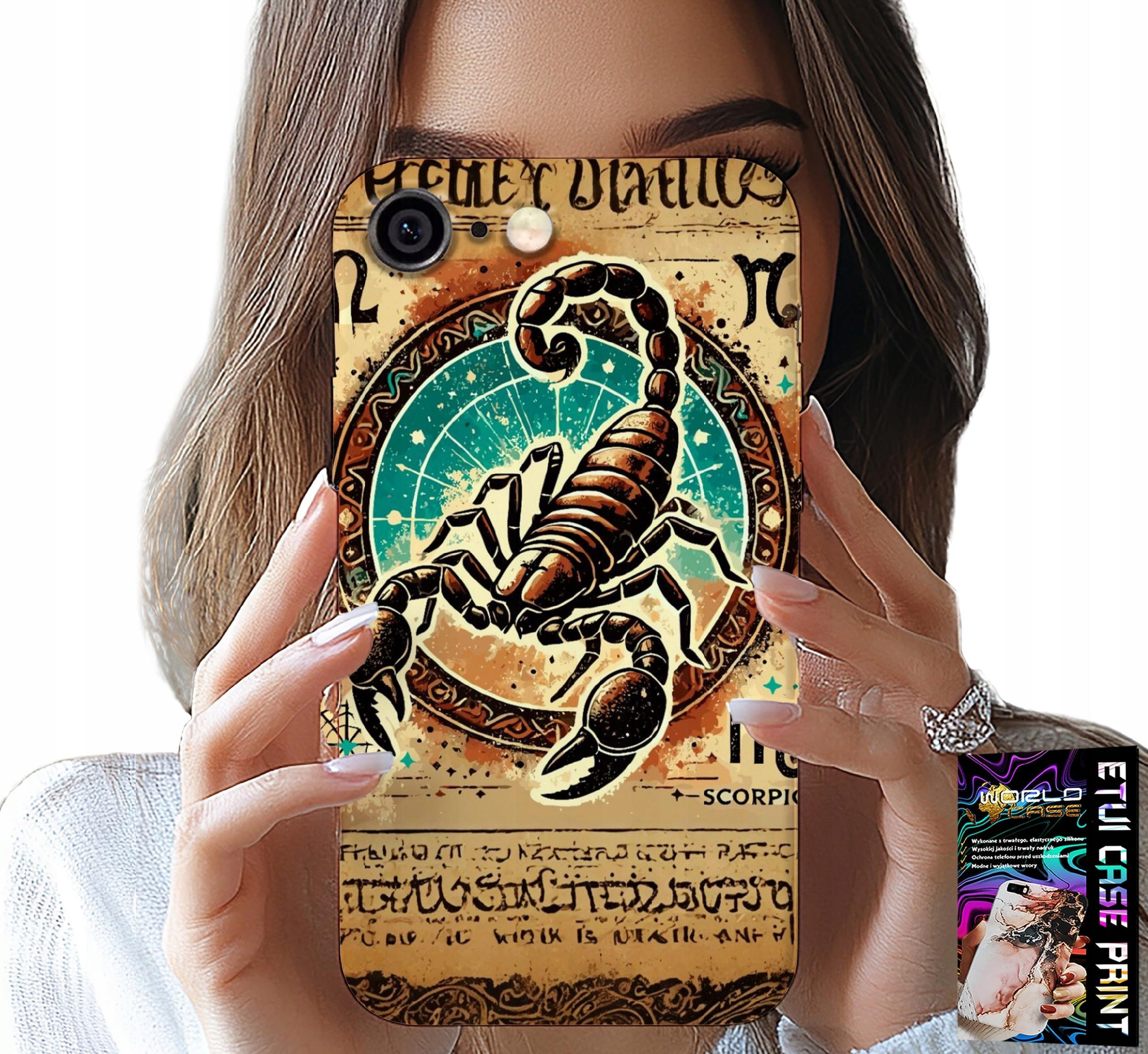 ETUI DO IPHONE ( 6 PLUS ) - SKORPION ZNAK ZODIAKU ASTRONOMIA + FOLIA