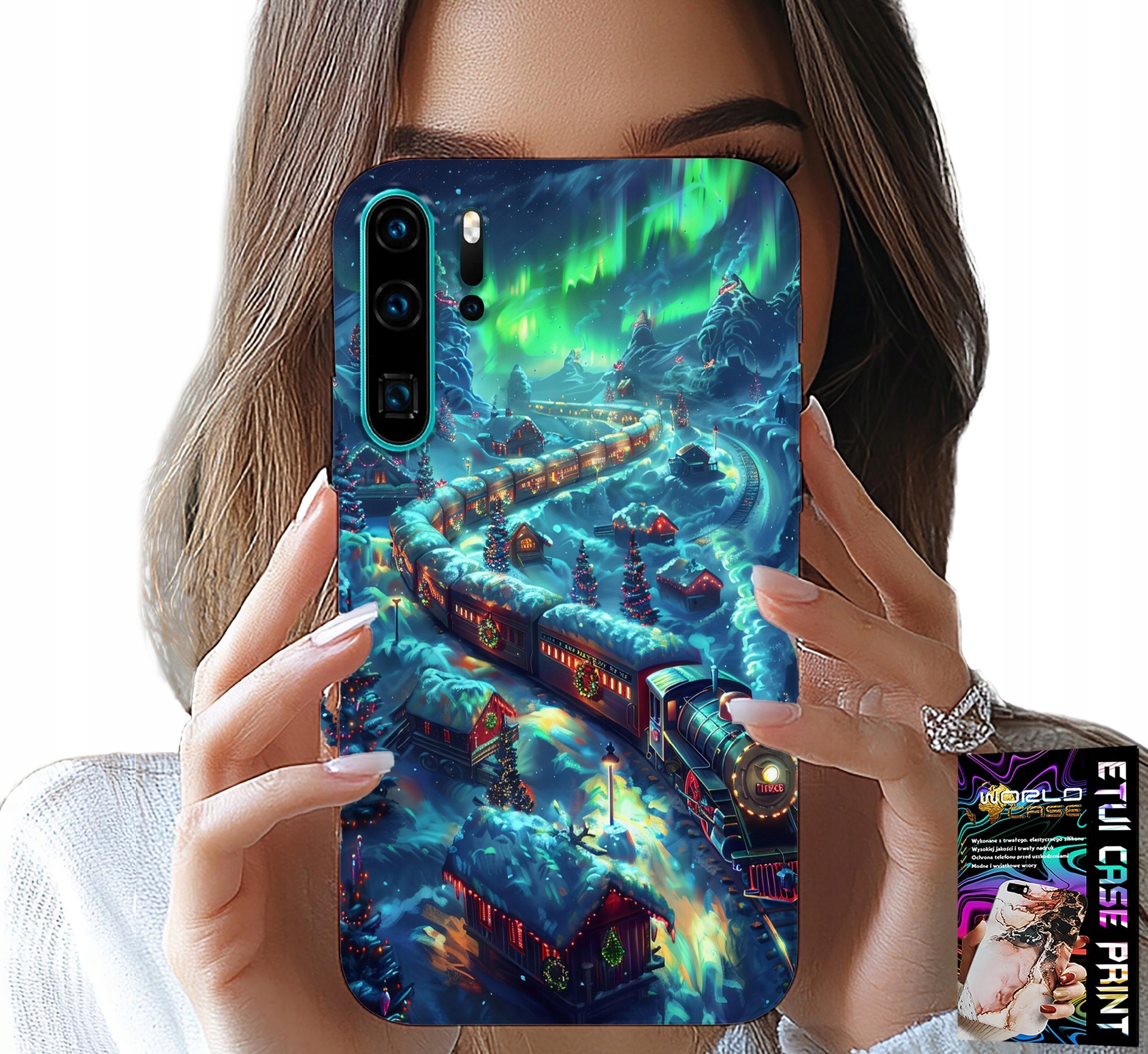 ETUI DO HUAWEI P30 PRO - POCIĄG, EKSPRES ŚWIĄTECZNY WZORY + FOLIA