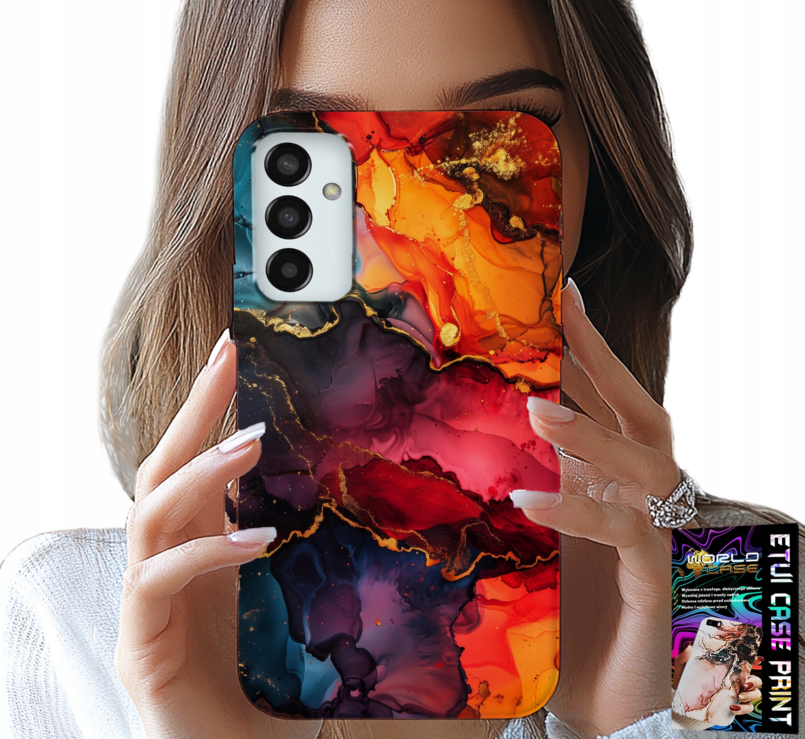 ETUI DO SAMSUNG GALAXY M23 - KAMIENNE WZORY, OBUDOWA CASE + SZKŁO