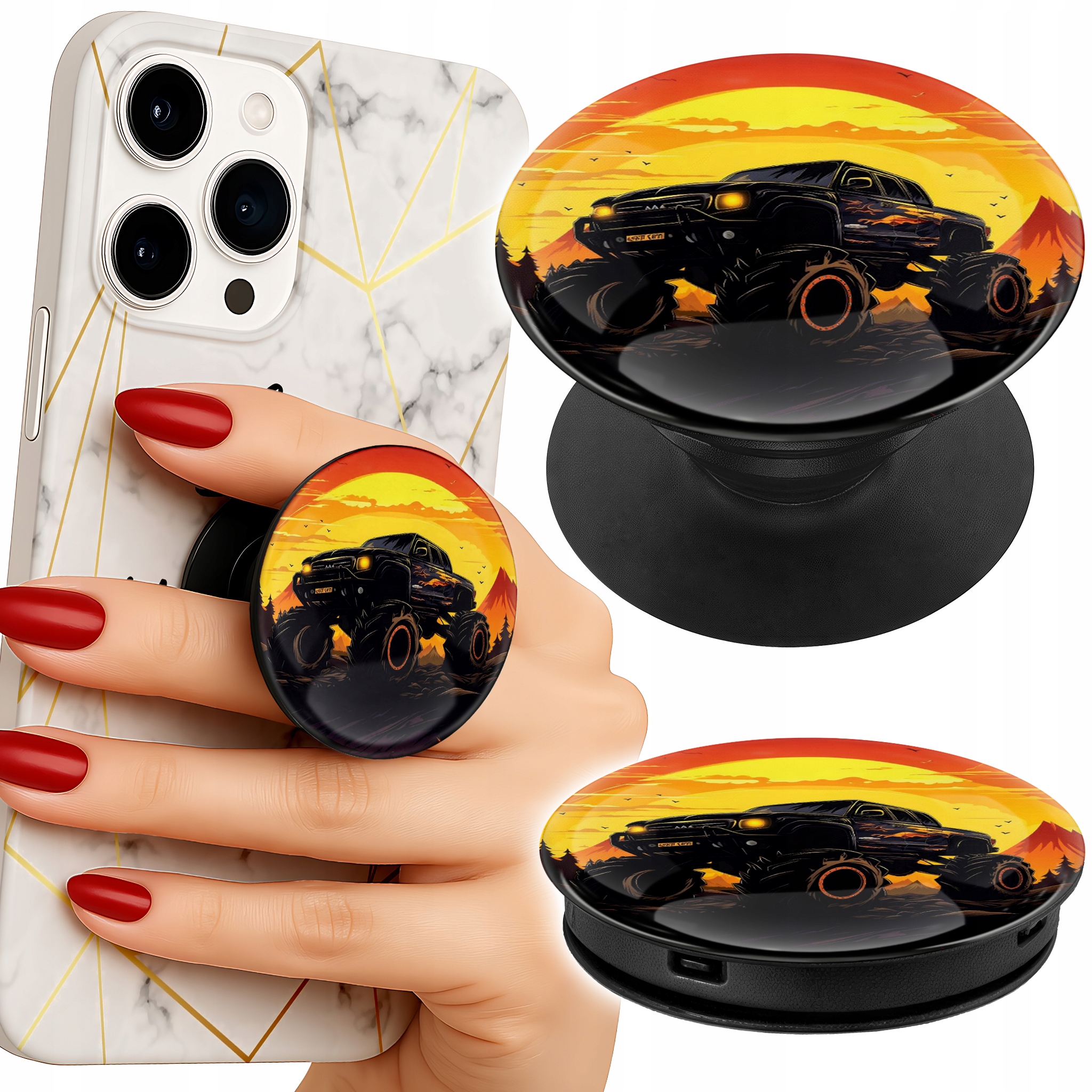 Uchwyt do telefonu Popsocket na palce/stojak MONSTERTRUCK, CIĘŻARÓWKA