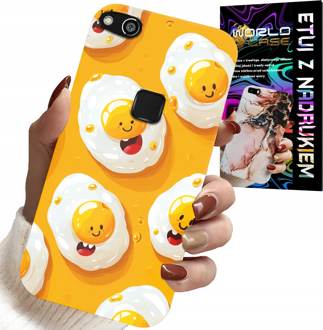 ETUI DO HUAWEI P9 LITE 2016 - SŁODKIE UŚMIECHNIĘTE JAJKA CASE + FOLIA