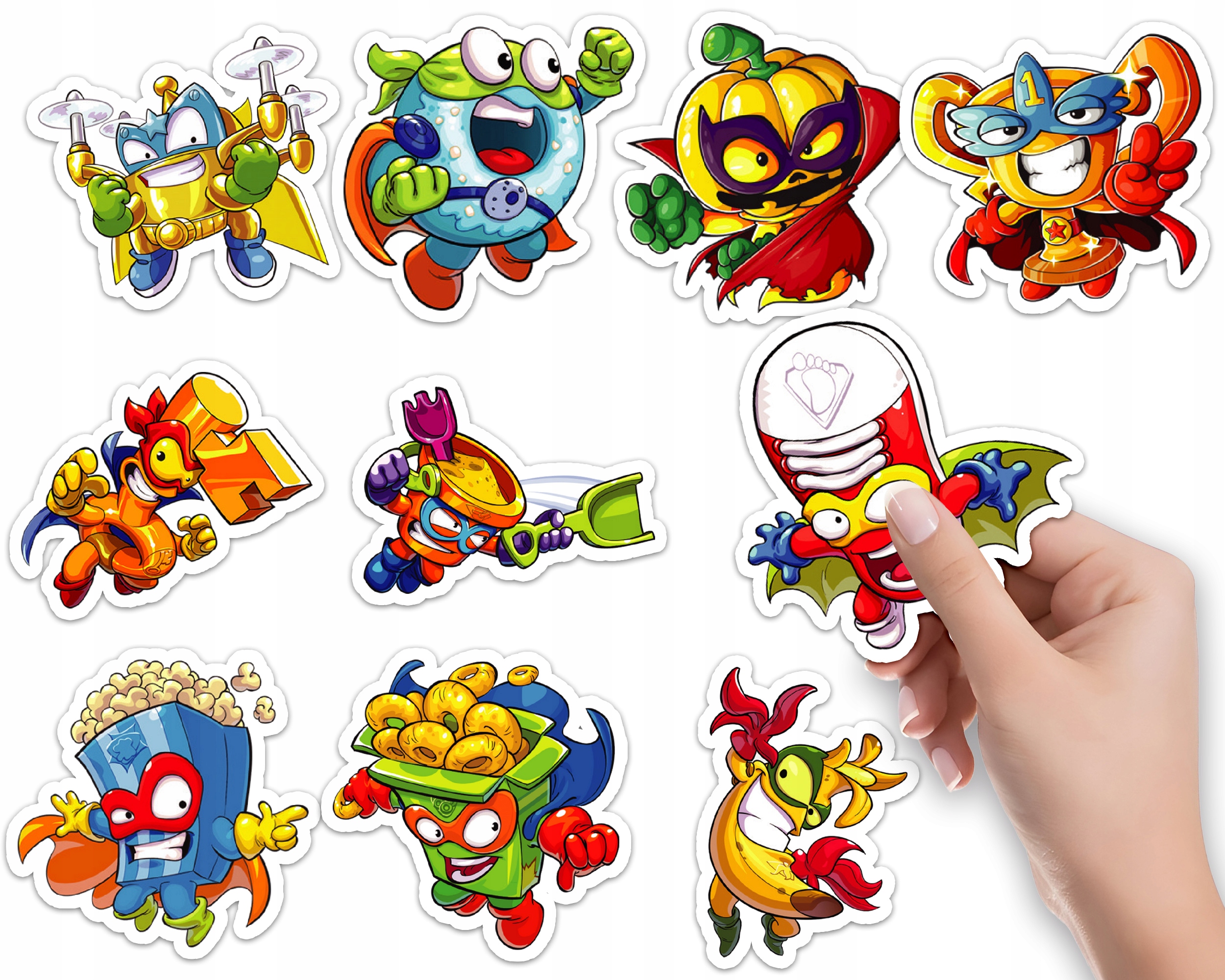 NAKLEJKI ETYKIETY NA ZESZYT NALEPKA Z POSTACIAMI SUPER ZINGS WZORY 10SZT