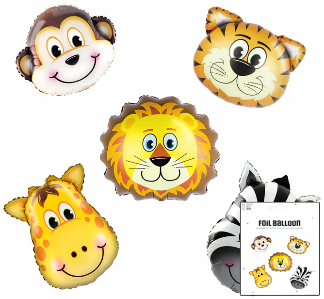 BALON FOLIOWY Zwierzęta z Afryki DEKORACJA URODZINOWA NA PRZYJĘCIE 3D
