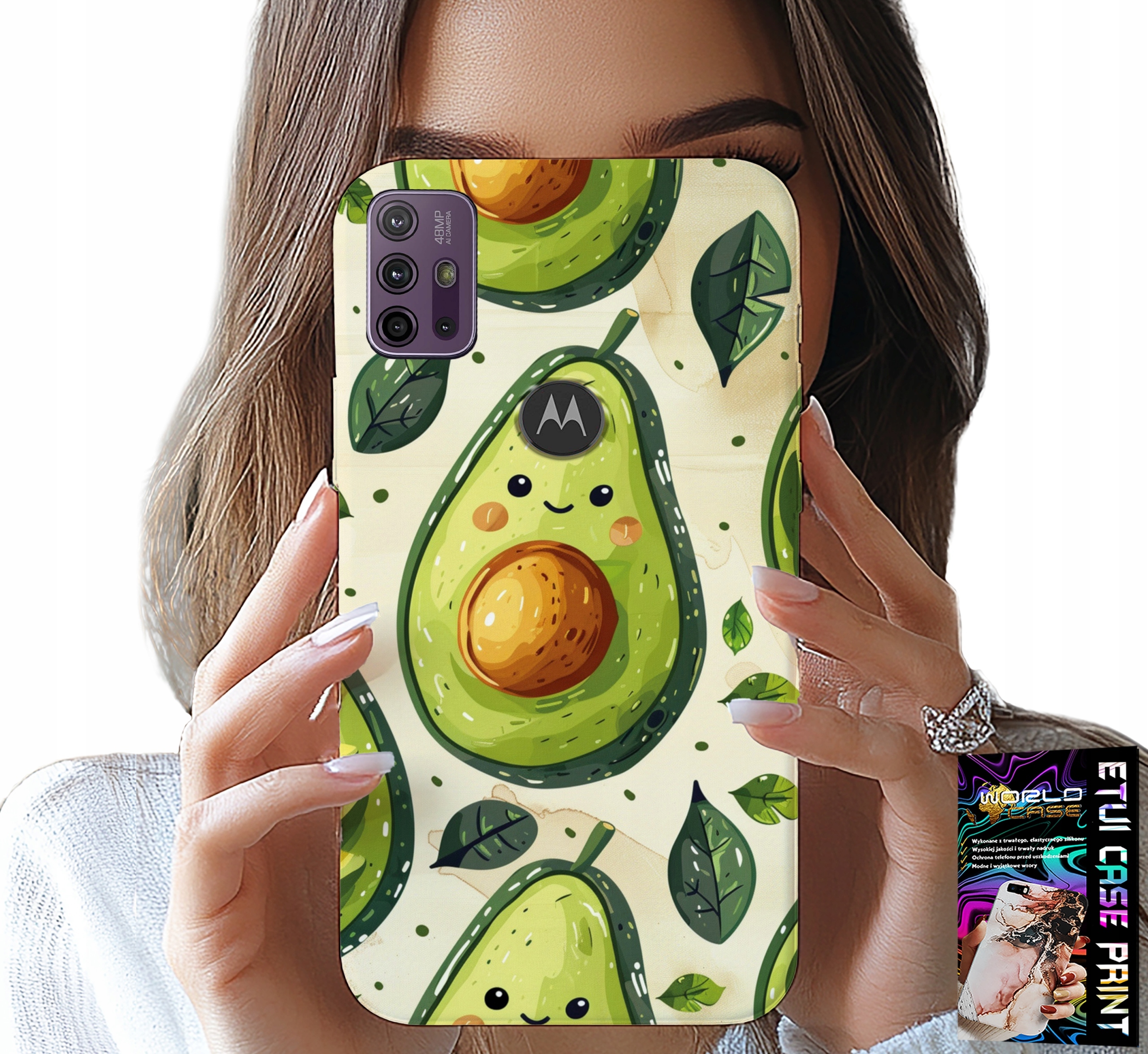 ETUI DO MOTOROLA MOTO G10 / G30 - SŁODKIE UŚMIECHNIĘTE AWOKADO OBUDOWA