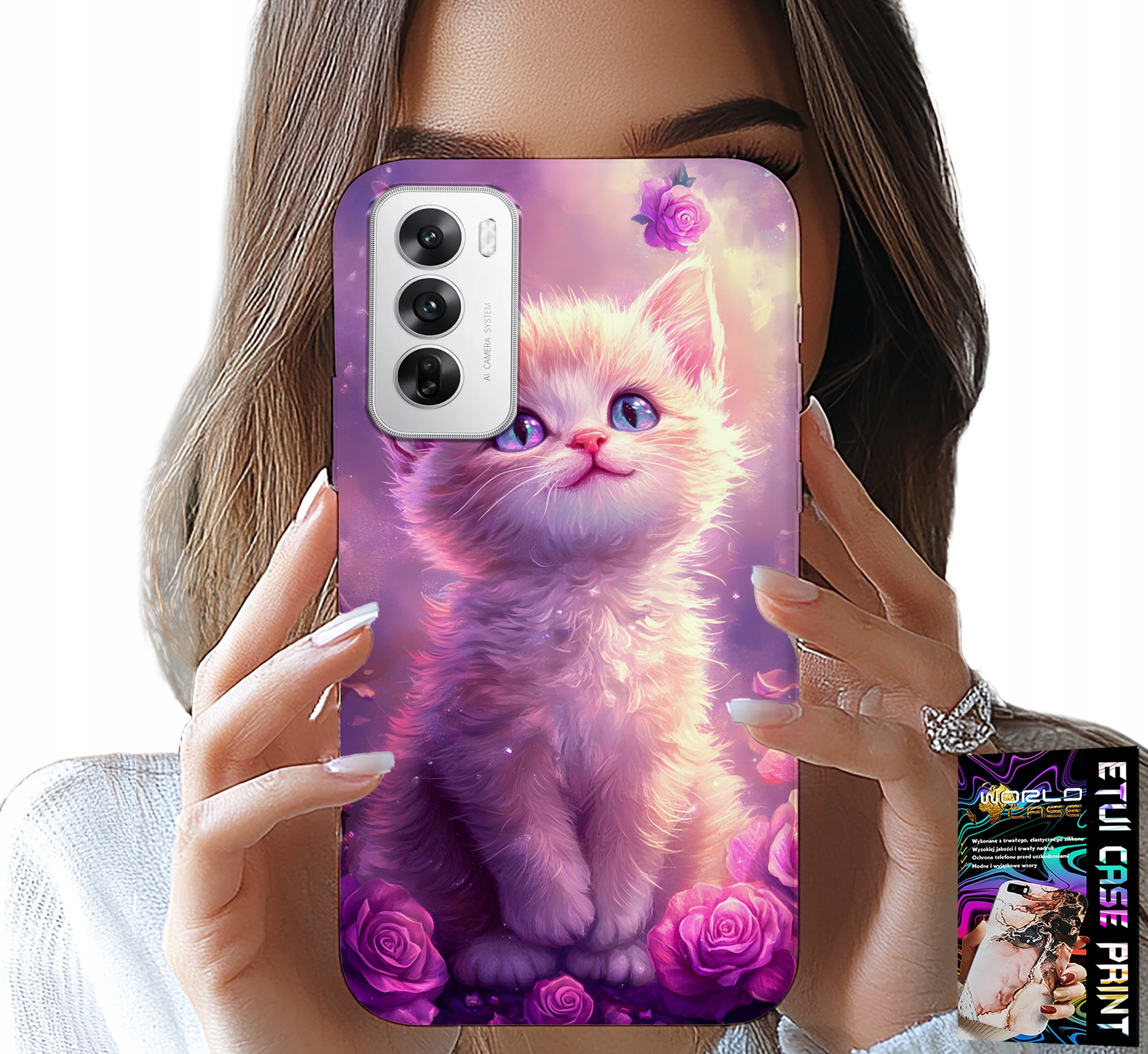 ETUI DO OPPO RENO12 PRO 5G - SŁODKI KOTEK, KOT, WZORY ZE ZWIERZĘTAMI