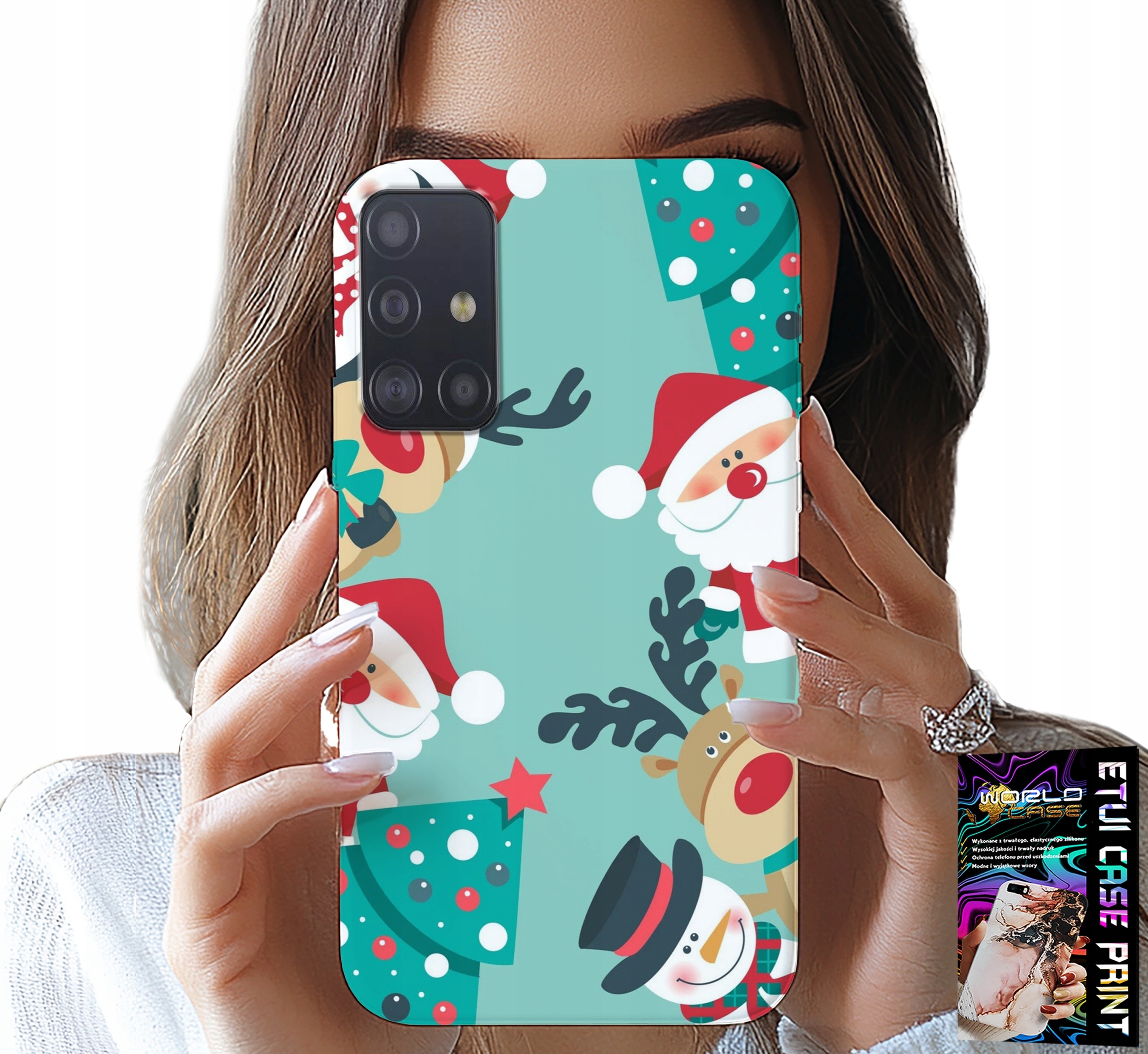 ETUI DO SAMSUNG GALAXY A51 - MIKOŁAJ, RENIFER BAŁWAN ŚWIĄTECZNE WZORY