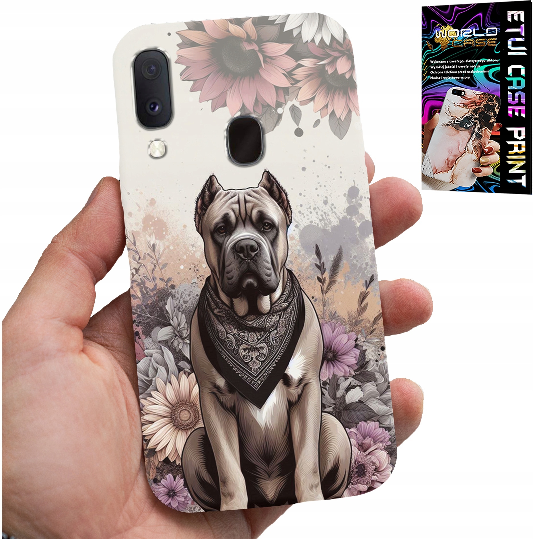 ETUI DO SAMSUNG GALAXY A40 - PSIE RASY PSIE WZORY POKROWIEC + FOLIA