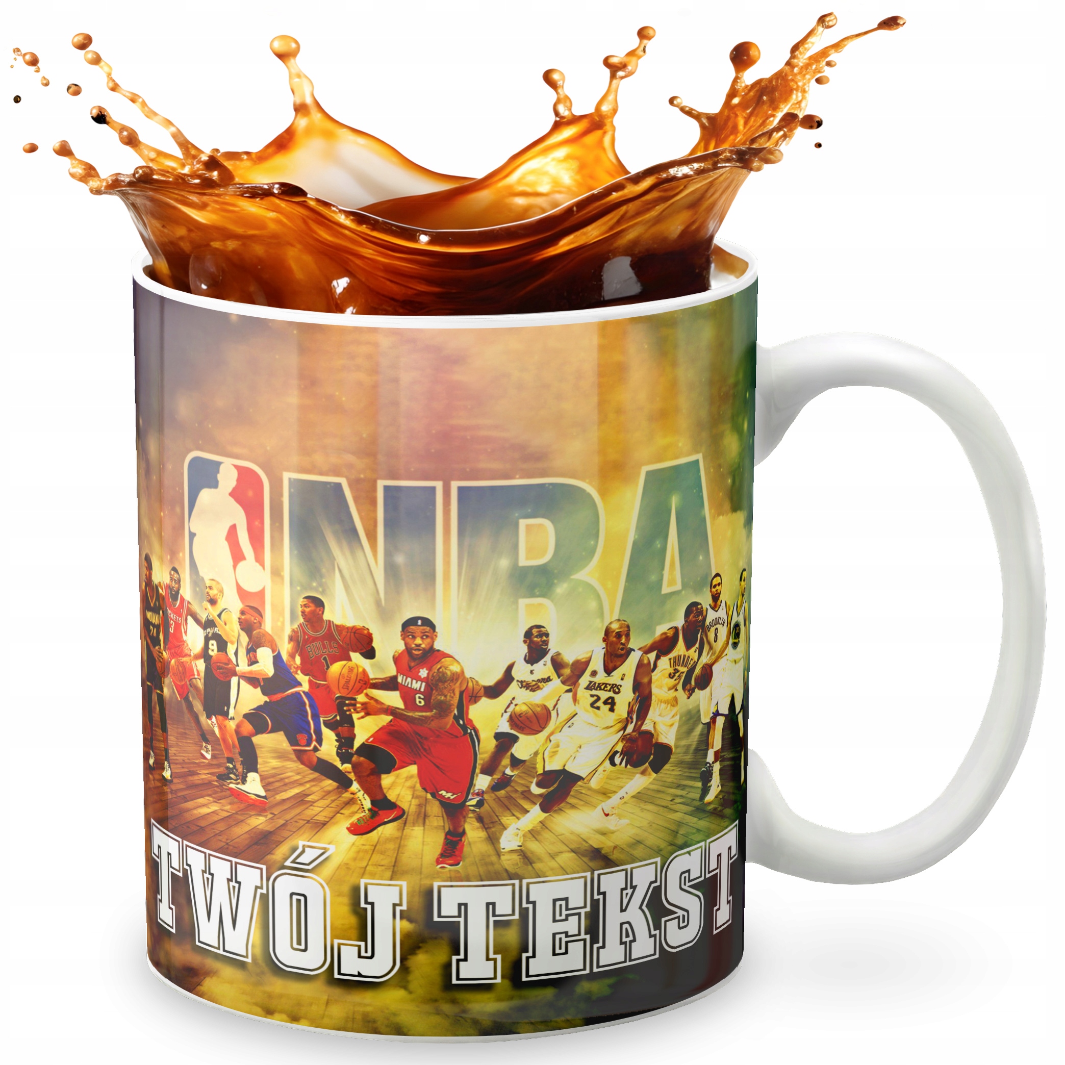 KUBEK 330ml GRAFIKA PREZENT ŚWIĘTA WZÓR - KOSZYKÓWKA SPORT + IMIĘ