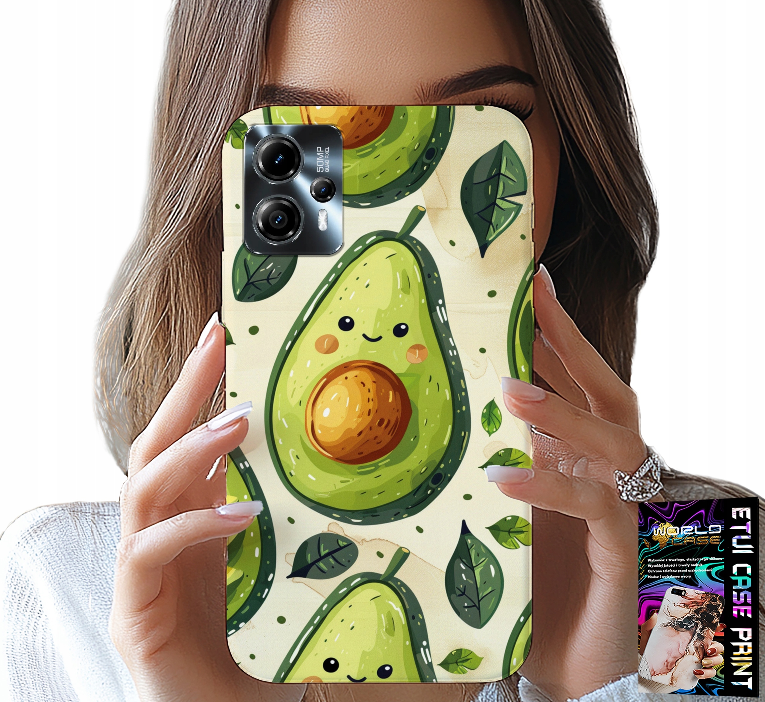 ETUI DO MOTOROLA G13 / G23 - SŁODKIE UŚMIECHNIĘTE AWOKADO OBUDOWA