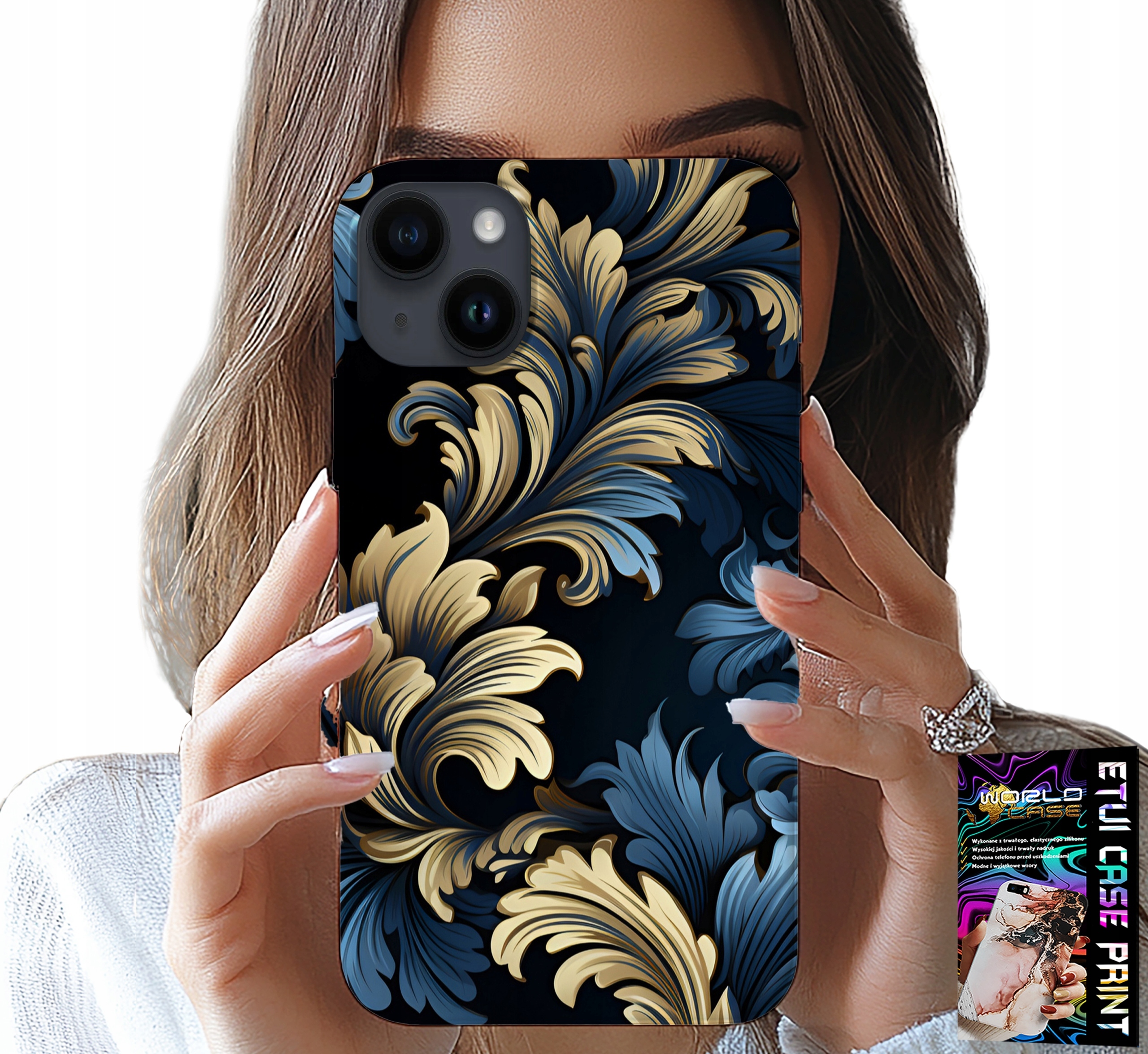 ETUI DO IPHONE 13 - ELEGANCKIE ZŁOTE MODNE WZORY FUTERAŁ