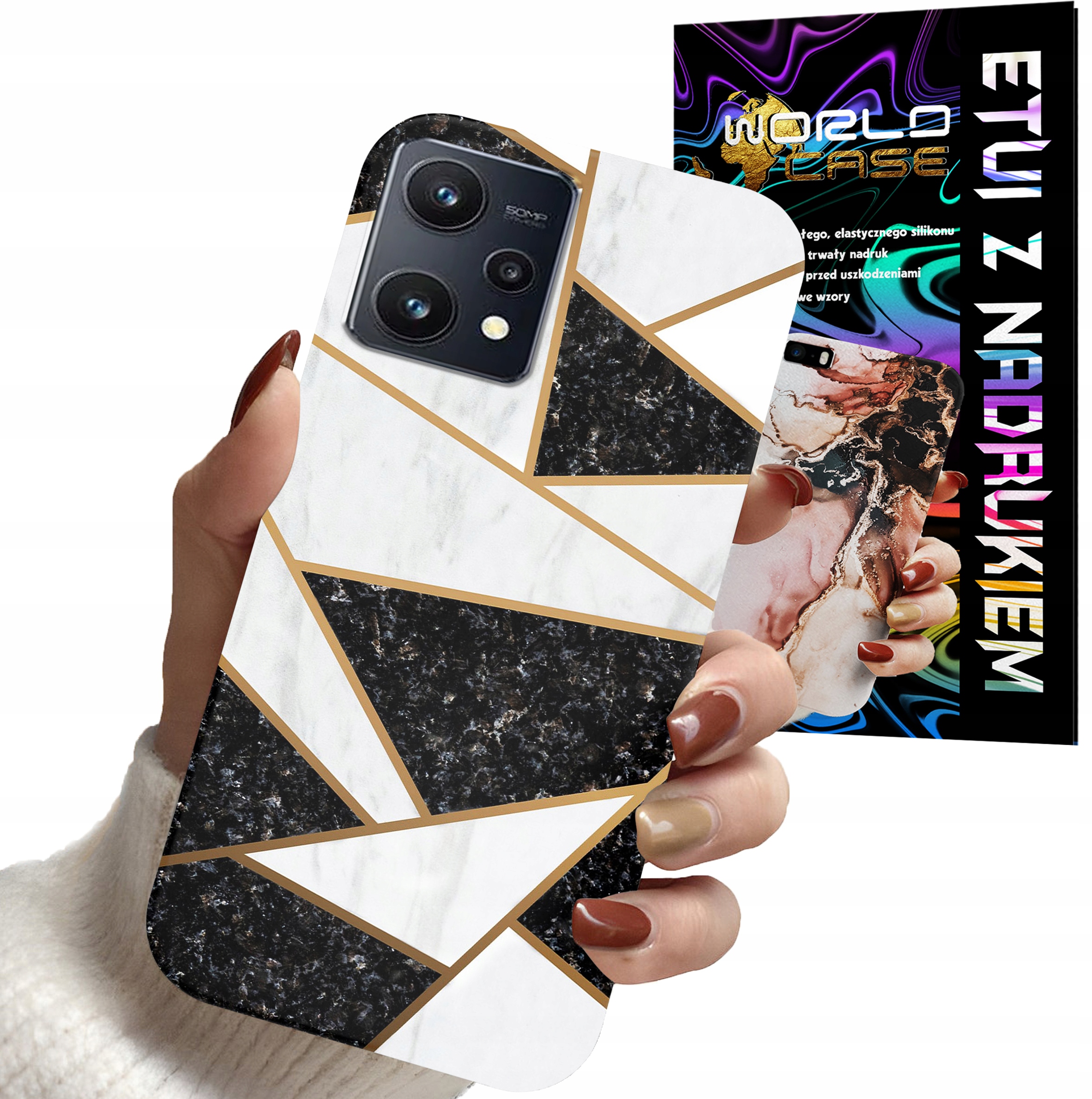 ETUI CASE DO REALME 8 / 8 PRO - MARMUREK GEOMETRIA WZORY DLA KOBIET
