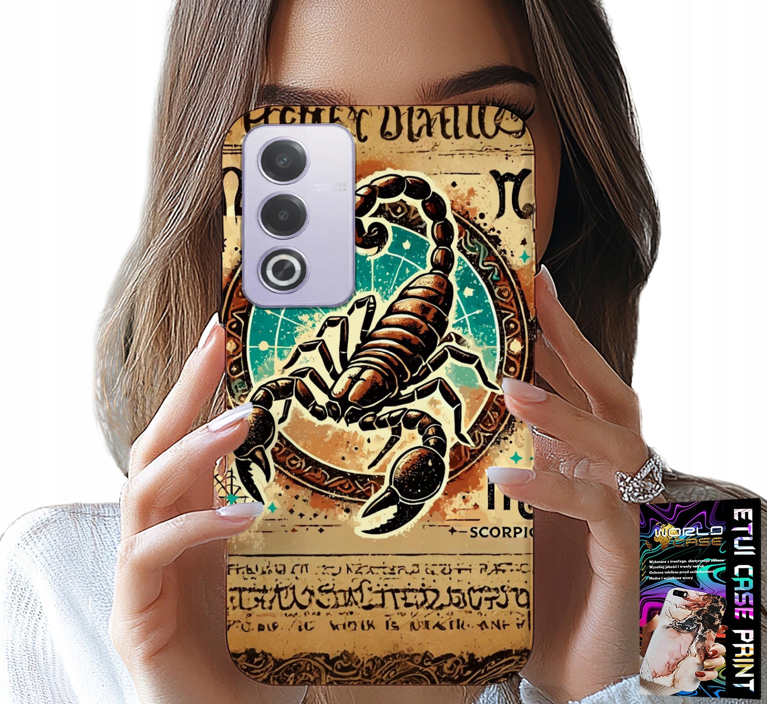 ETUI DO OPPO A80 5G - SKORPION ZNAK ZODIAKU ASTRONOMIA + FOLIA