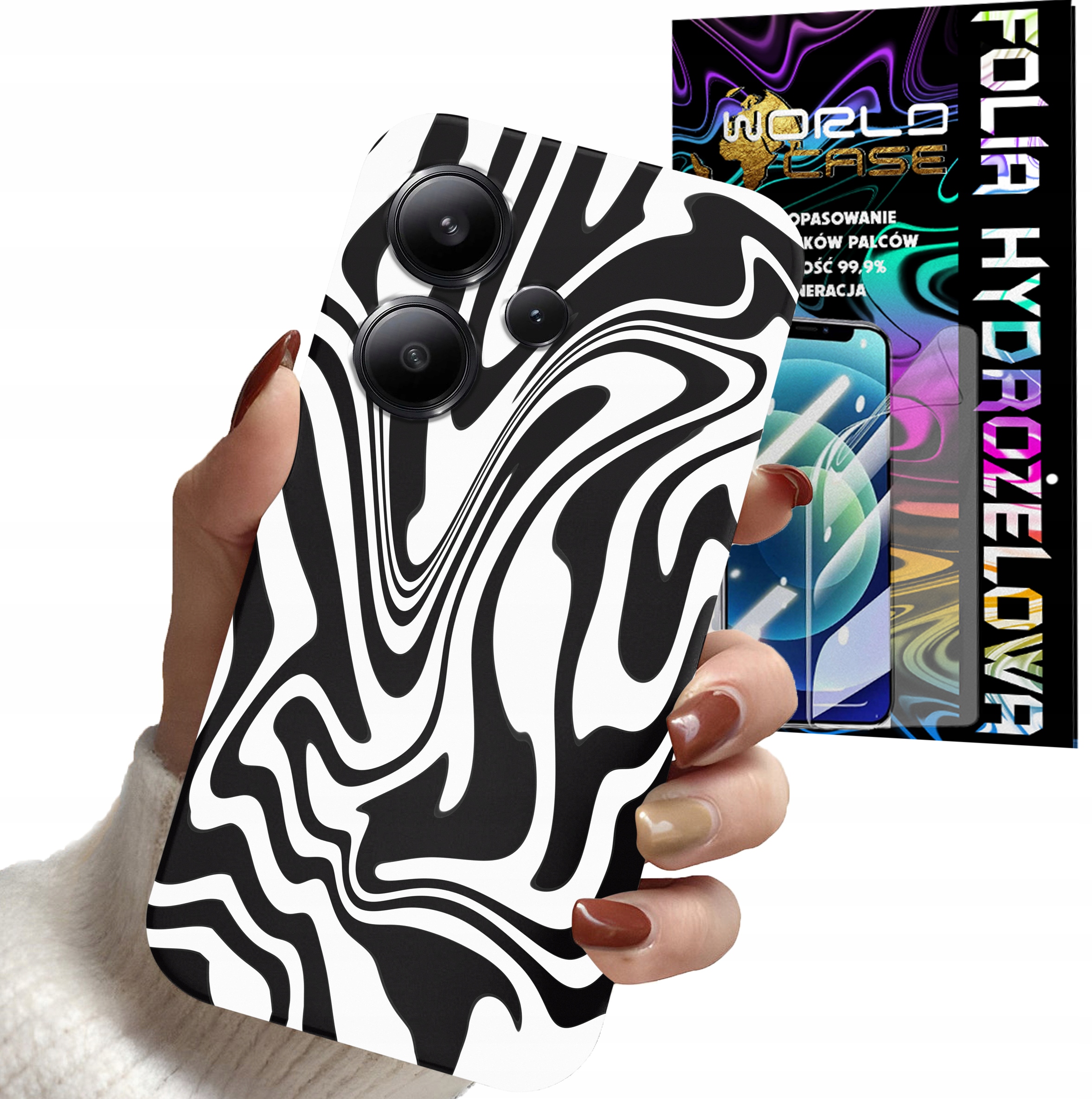 ETUI CASE DO XIAOMI NOTE 13 PRO PLUS 4G - ABSTRAKCJA ZEBRA MODNE + FOLIA
