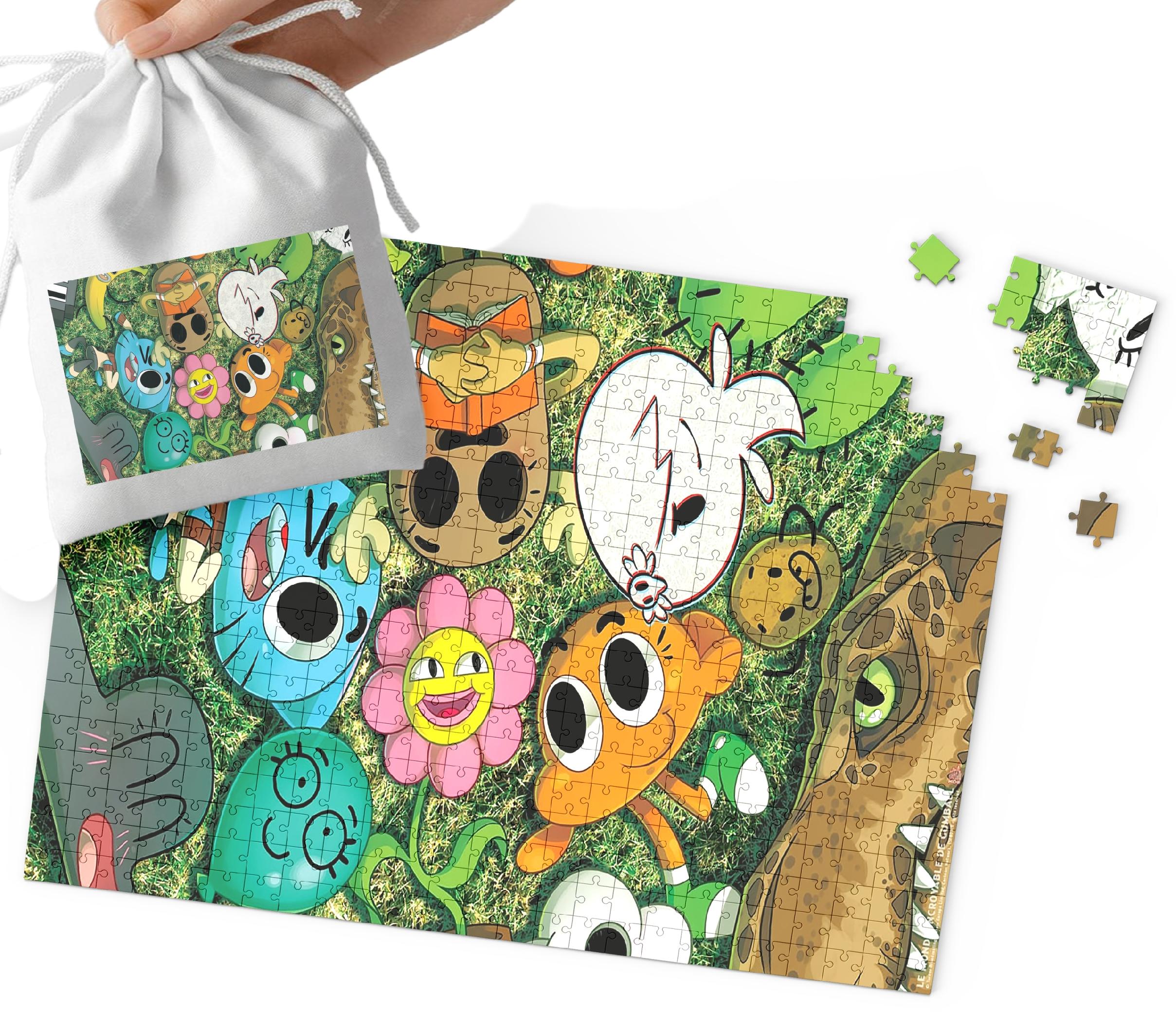 PUZZLE - GUMBALL WZORY Z BAJEK I GIER PREZENT DLA DZIECI 252el + WORECZEK