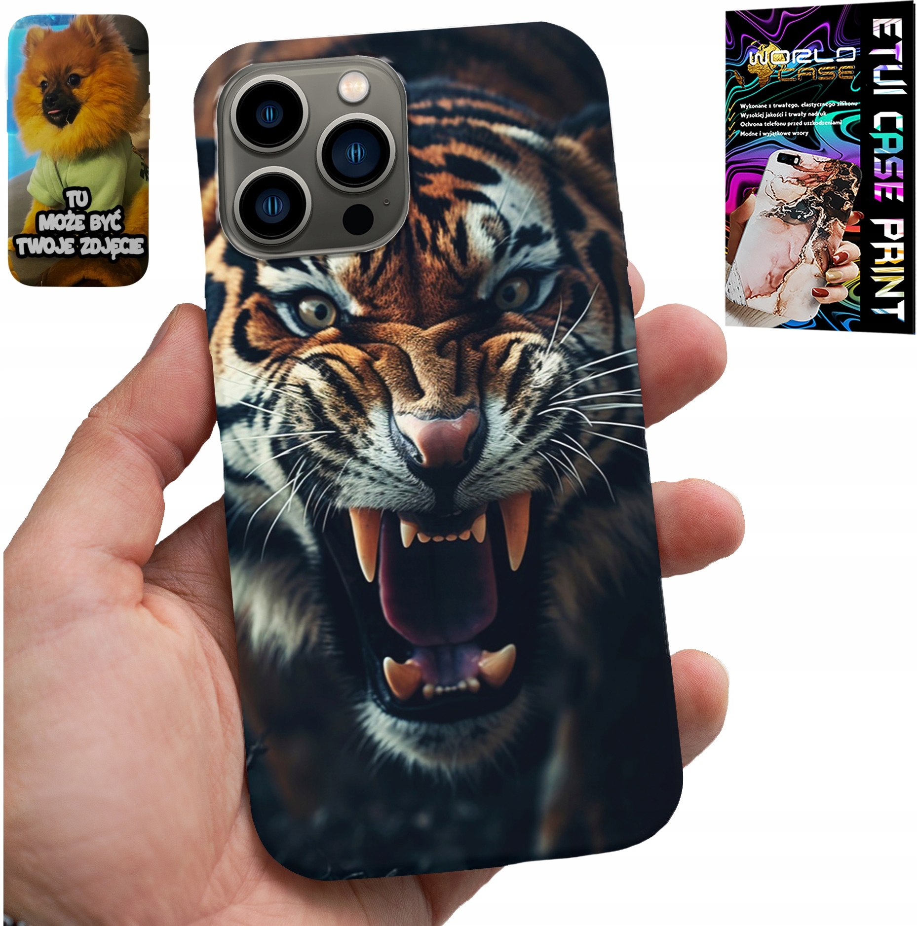 ETUI DO IPHONE 13 PRO - TYGRYS LEW SAFARI ZWIERZĘCE WZORY PLECKI