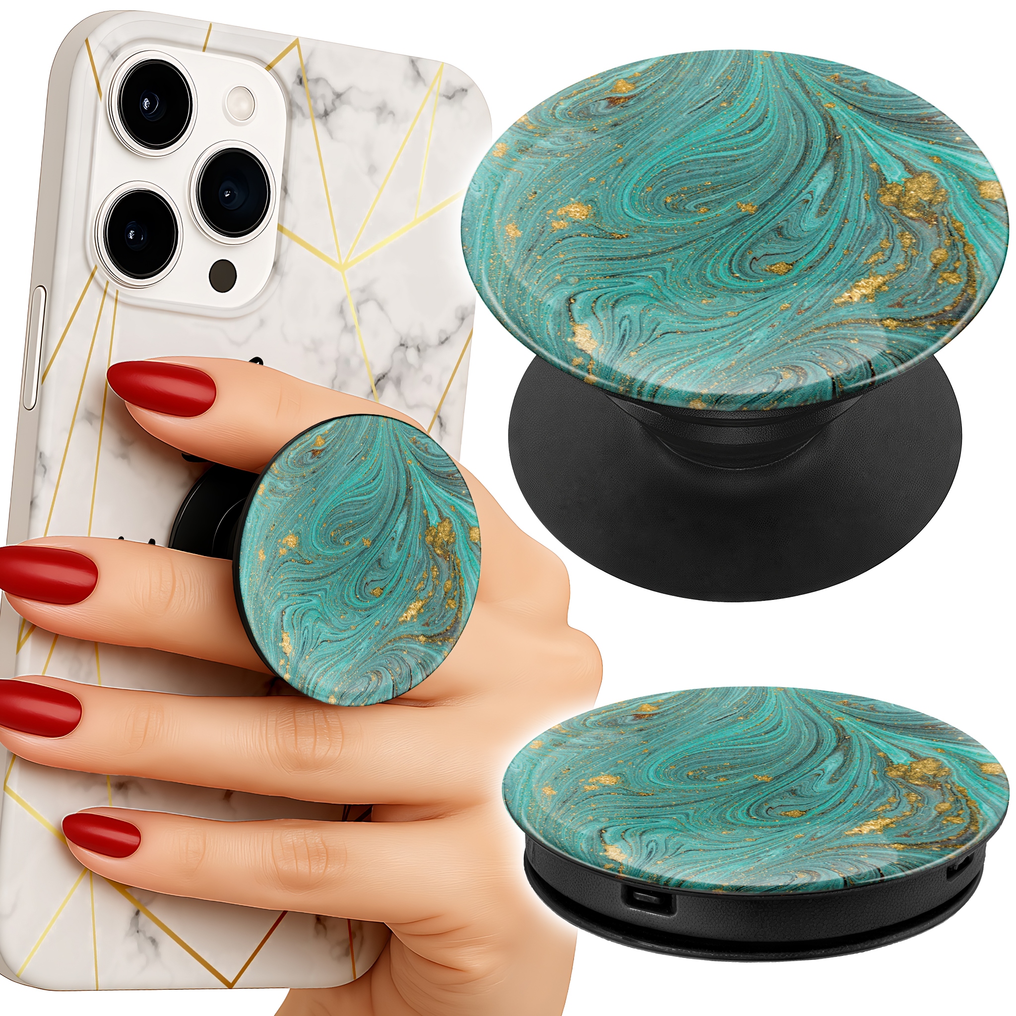 Uchwyt do telefonu Popsocket na palce / stojak - MARMUREK DAMSKIE WZORY