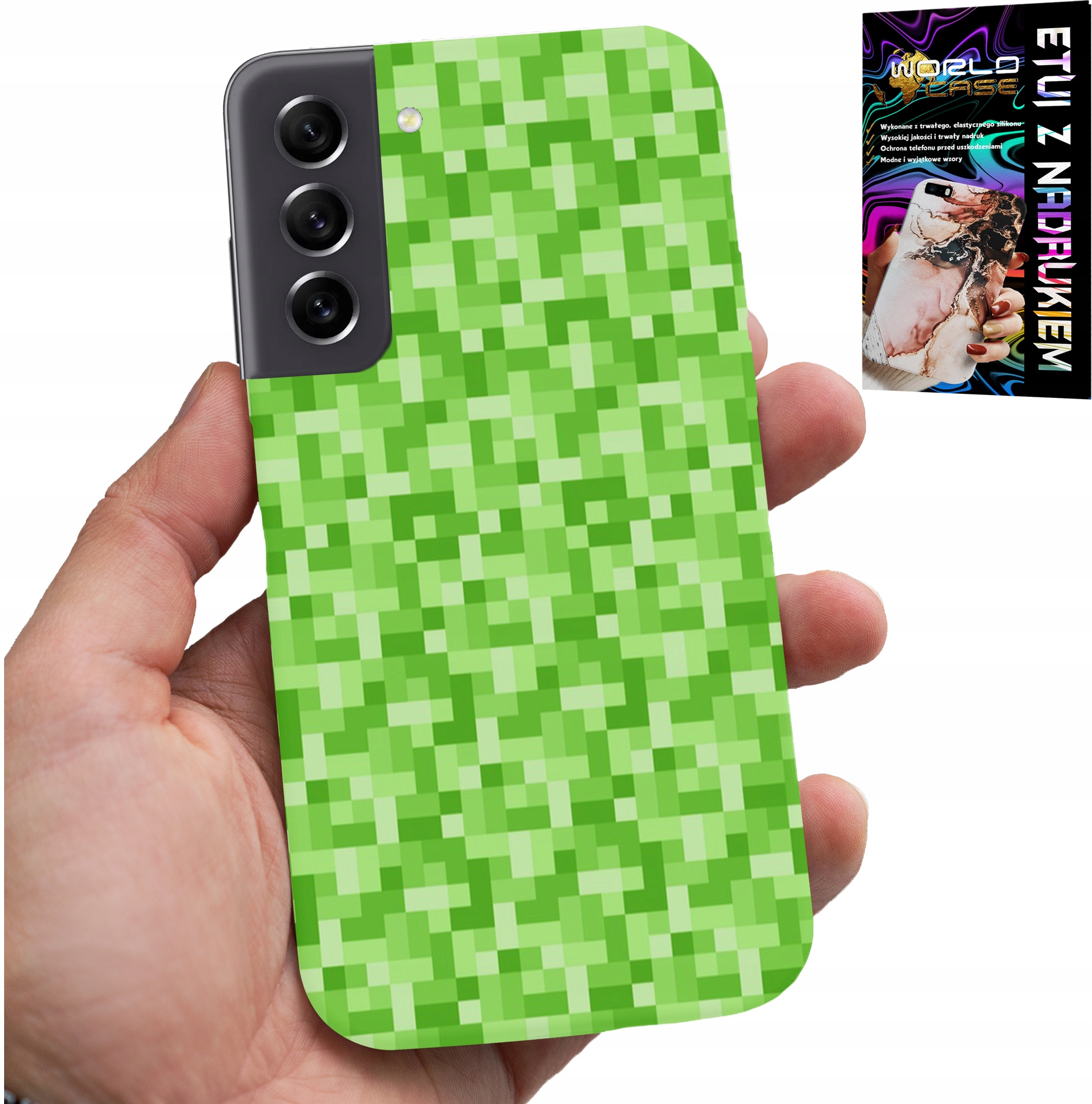 ETUI DO SAMSUNG GALAXY S21 - WZORY Z GIER Z GRY PIKSEL PIKSELE PLECKI