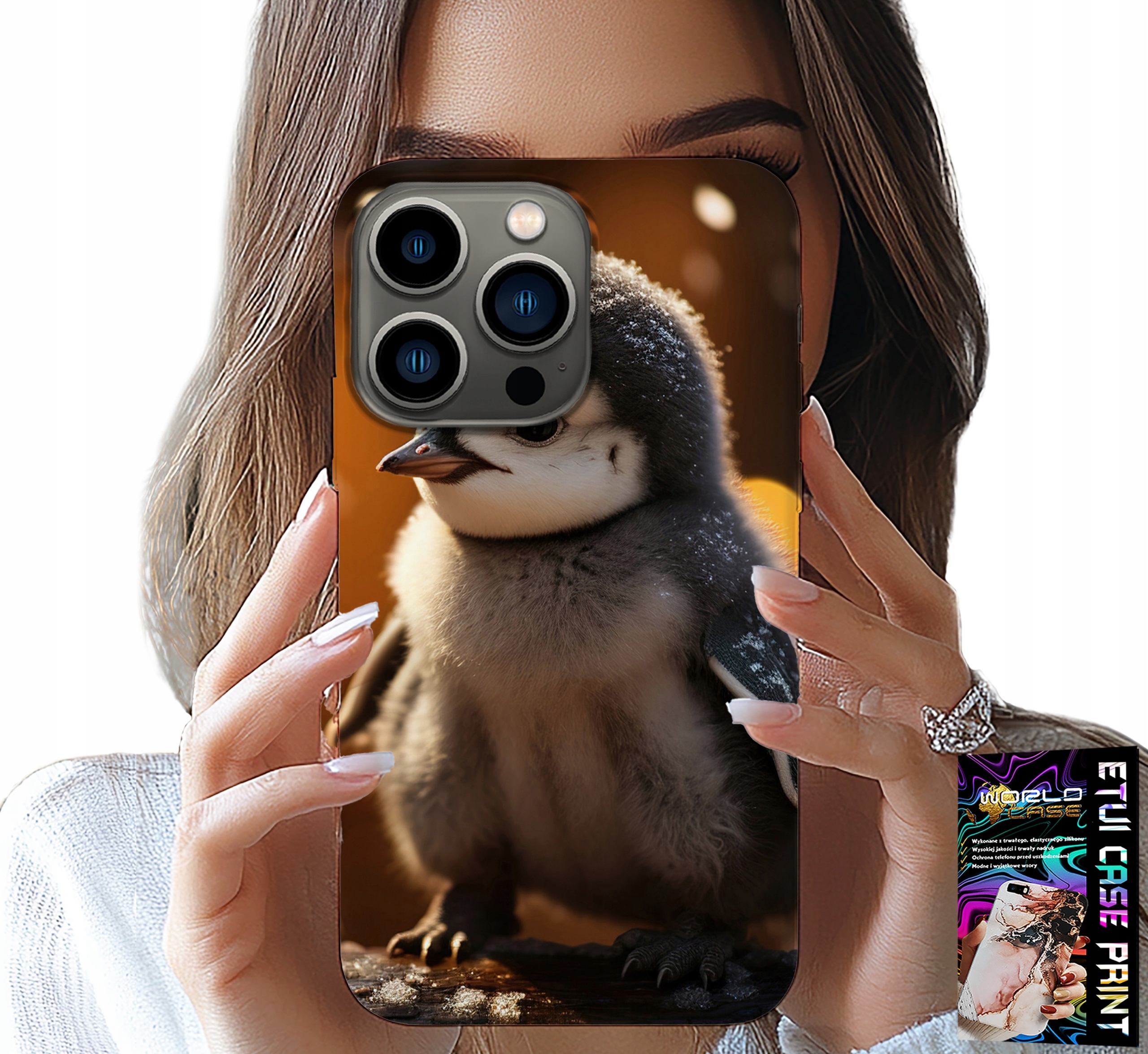 ETUI DO IPHONE 15 PRO - SŁODKI PINGWIN, TUPTAK, MADAGASKAR WZORY