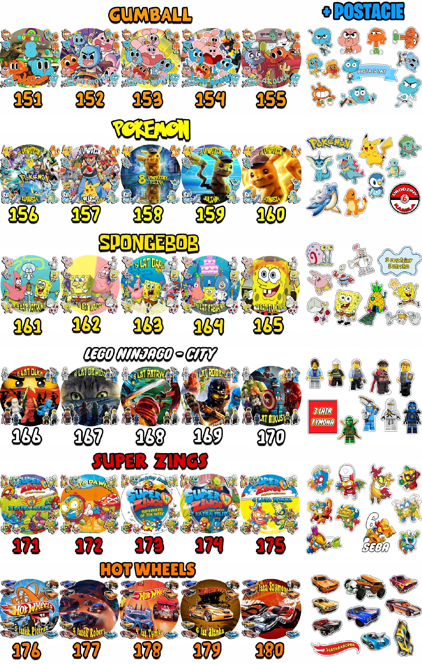 ZESTAW OPŁATEK NA TORT 20CM + 17 POSTACI - HUGGY WUGGY + IMIĘ 15CM 18CM