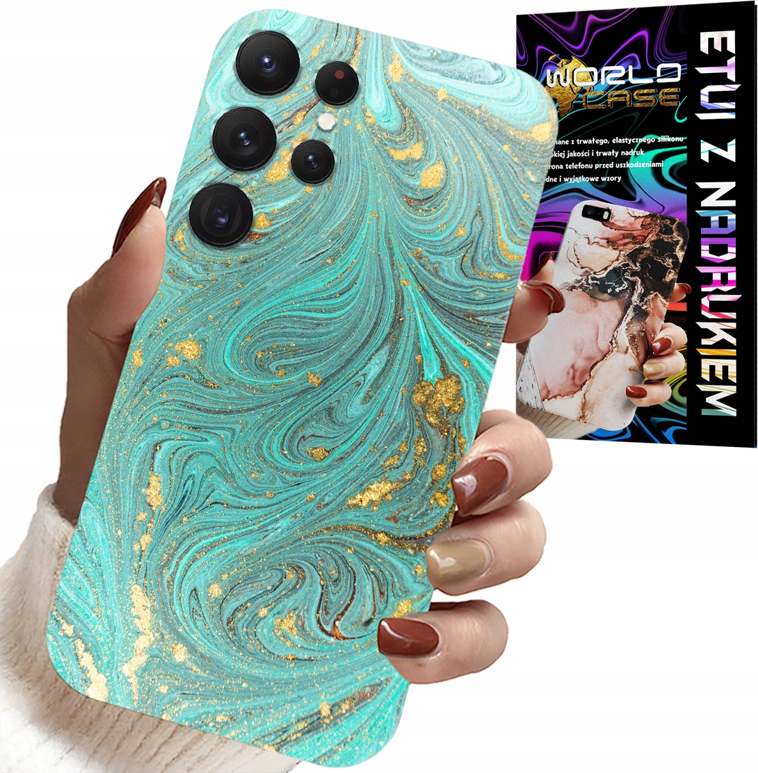 ETUI DO SAMSUNG GALAXY S22 Ultra - MARMURKOWE WZORY + FOLIA HYDROŻEL
