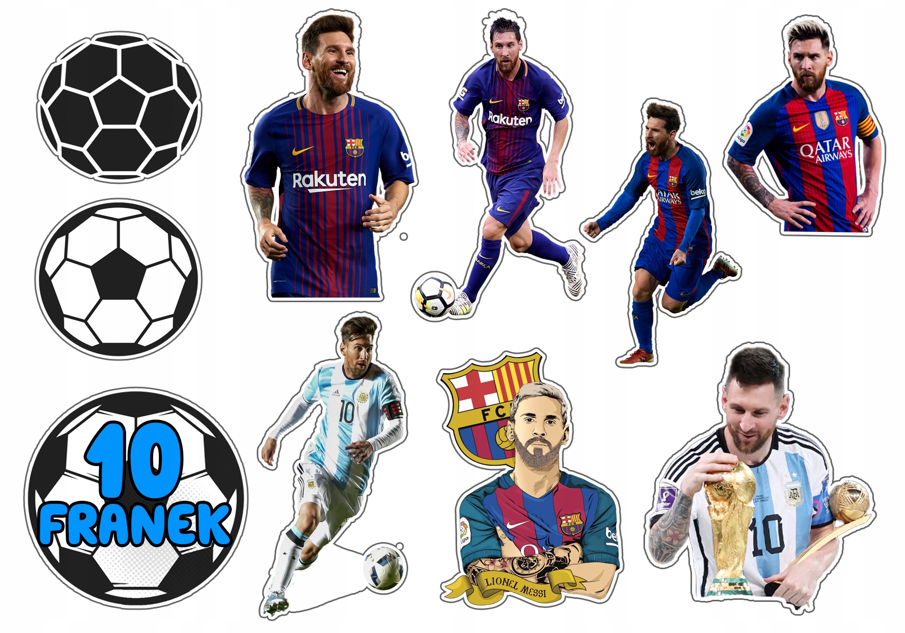 OPŁATEK ZESTAW NA URODZINY MESSI PIŁKA NOŻNA + IMIĘ