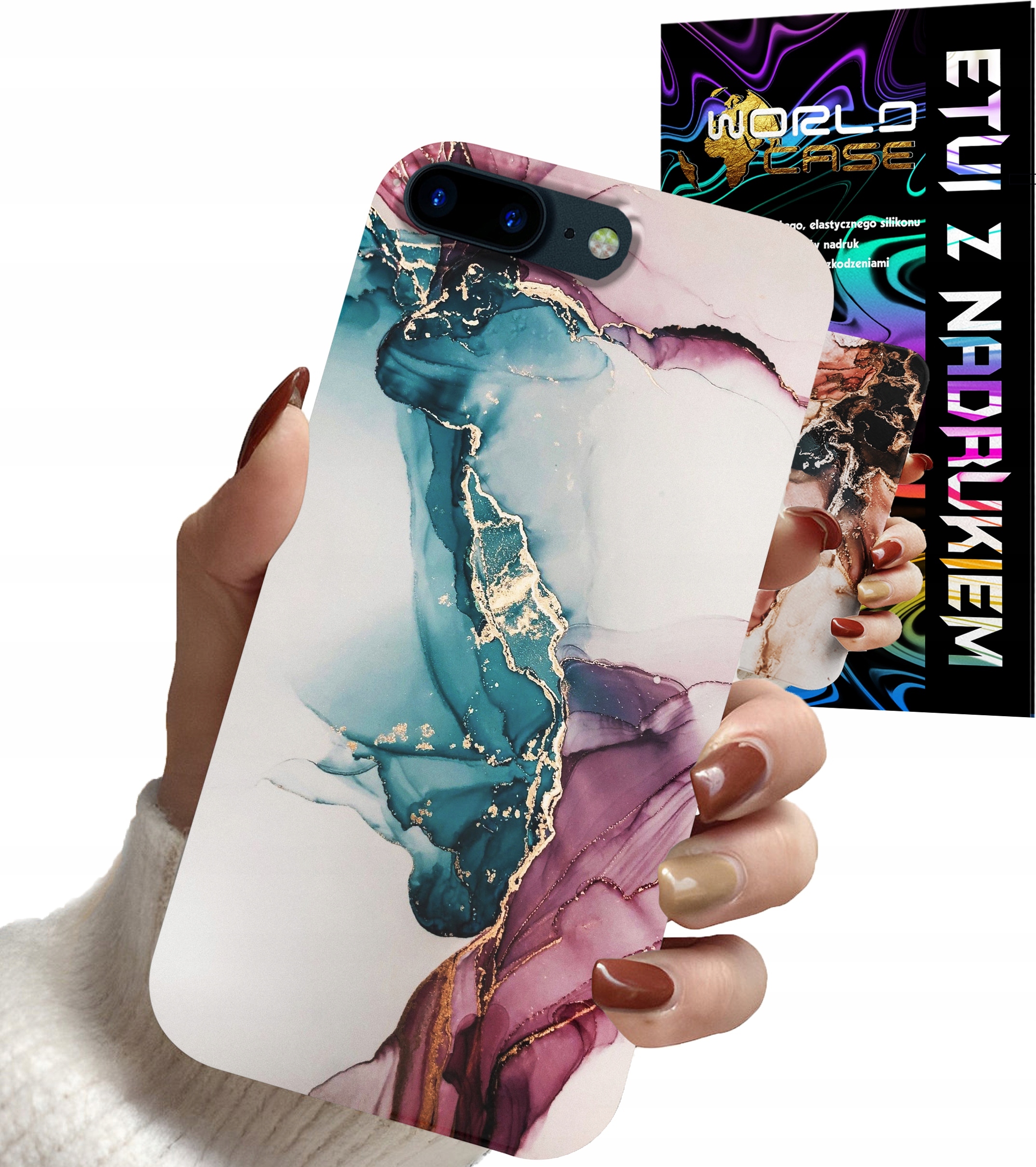 ETUI CASE DO IPHONE 7+ 8+ PLUS - MARMUR WZORY DLA KOBIET PLECKI OBUDOWA