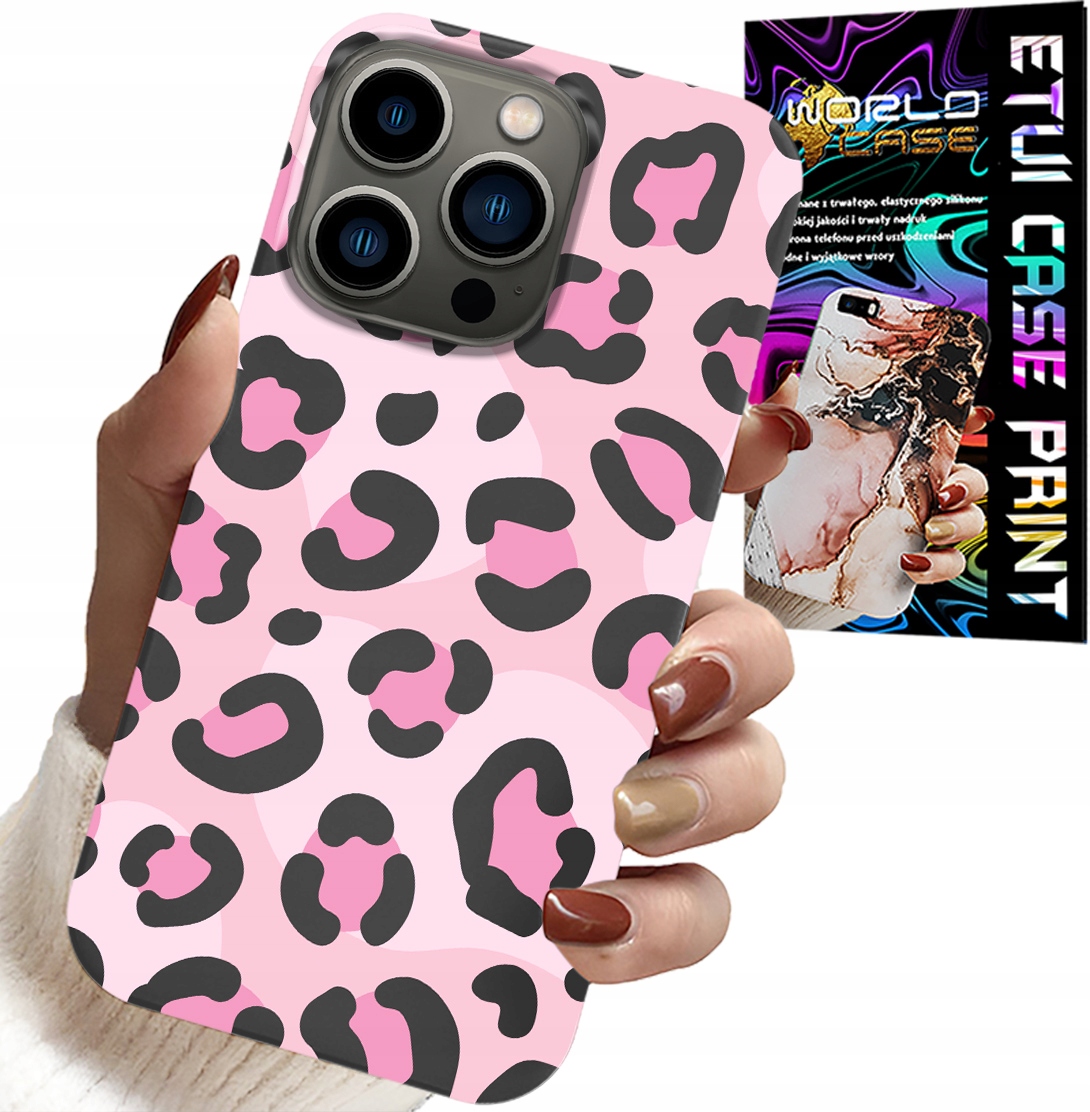 ETUI DO IPHONE 15 PRO MAX - RÓŻOWA PANTERKA PANTERA KOBIECE WZORY
