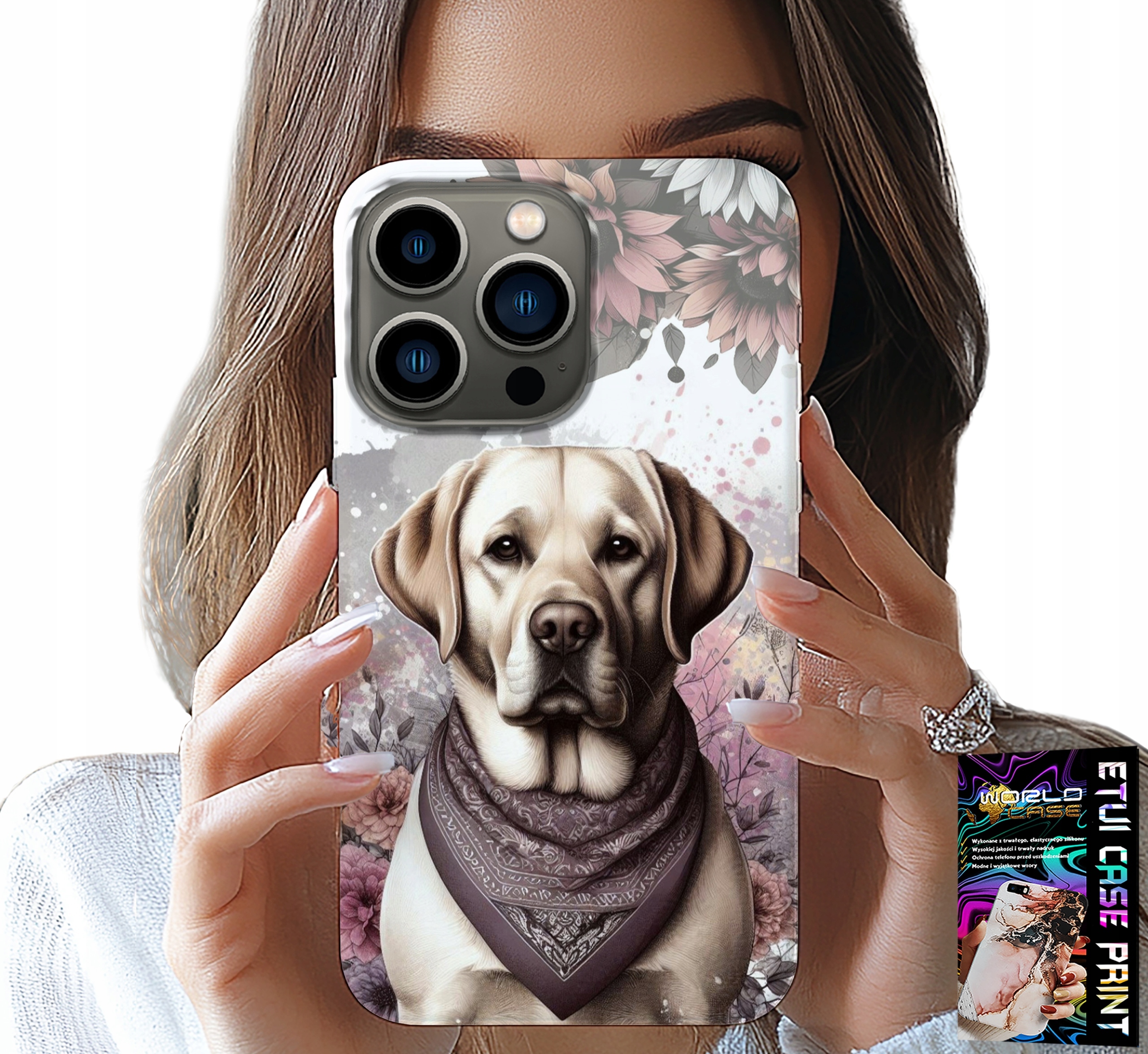 ETUI DO IPHONE 15 PRO - PIESEK PIESKI HUSKY PSIE WZORY + SZKŁO