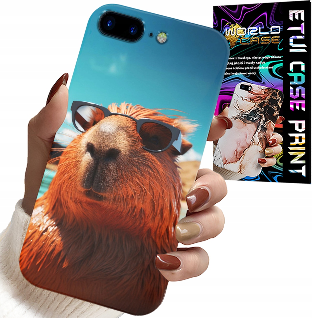 ETUI DO IPHONE ( 7 PLUS ) - SŁODKA KAPIBARA, CAPIBARA CASE + SZKŁO