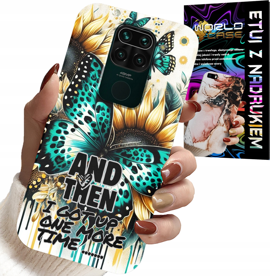 ETUI DO XIAOMI NOTE 9 - AND THEN I GOT UP, KOBIECE WZORY + FOLIA