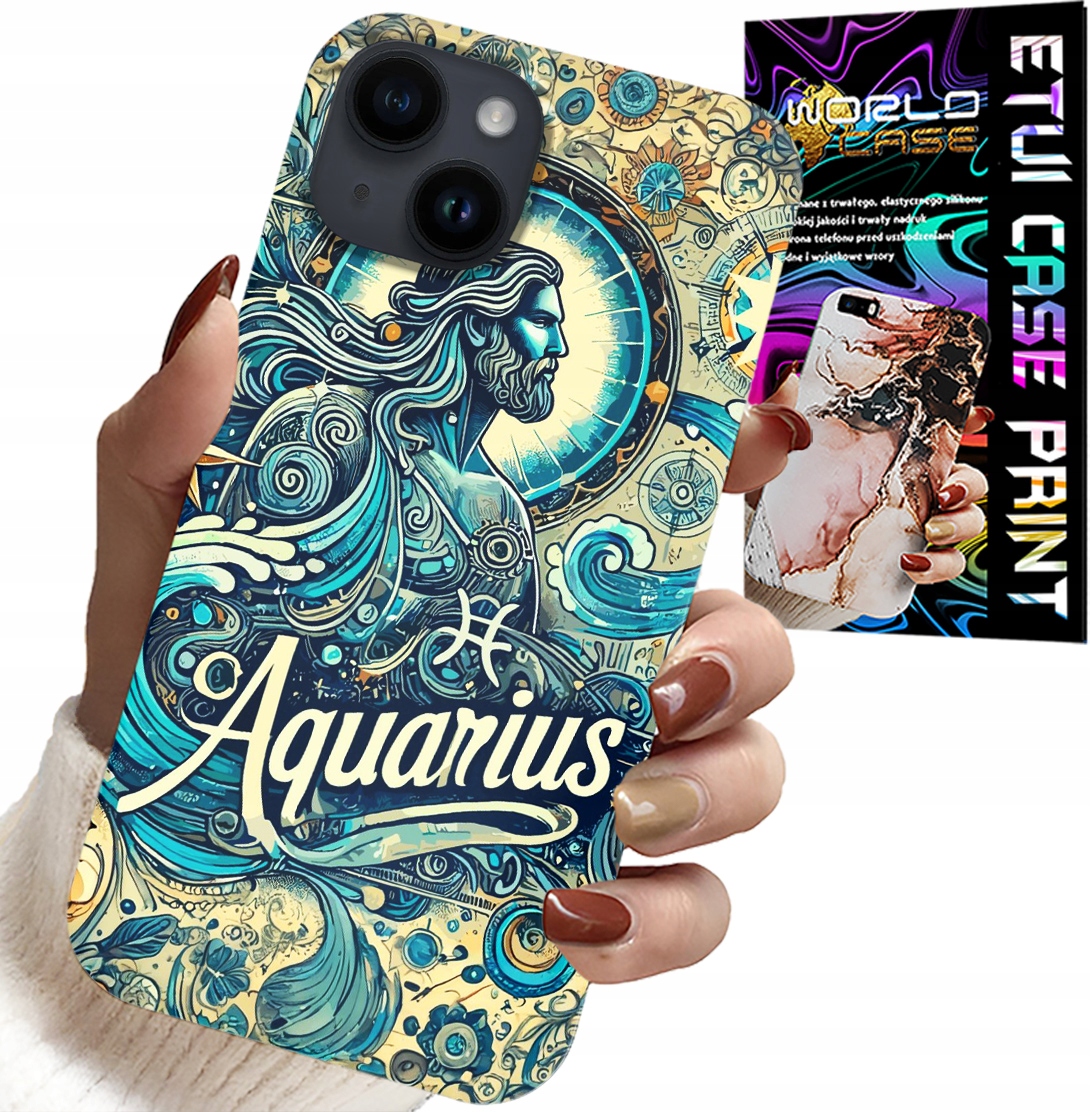 ETUI DO IPHONE 15 PLUS - ZNAK ZODIAKU, WODNIK, ASTRONOMIA PLECKI