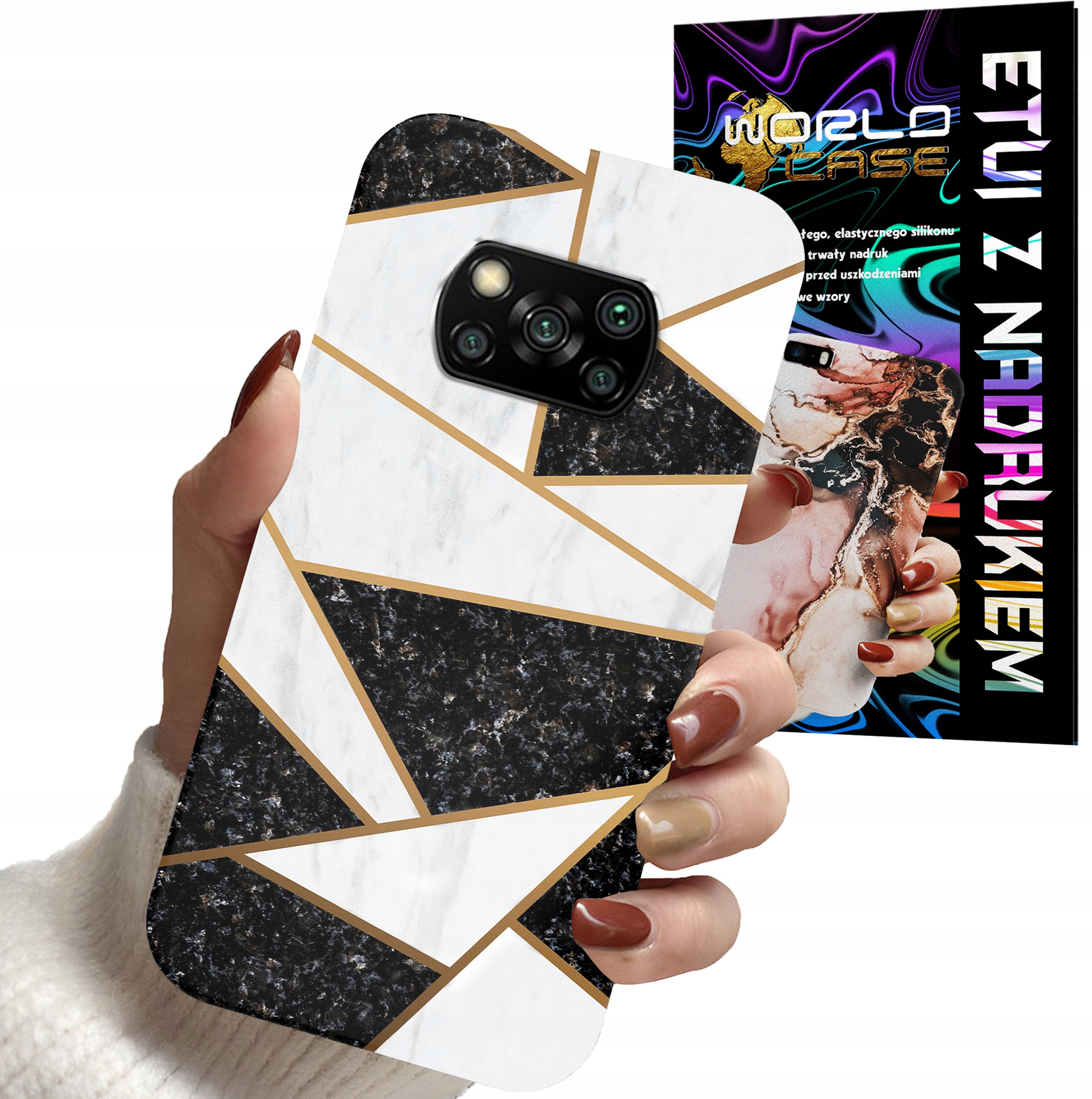 ETUI CASE DO XIAOMI POCO X3 - MARMUREK GEOMETRIA WZORY DLA KOBIET