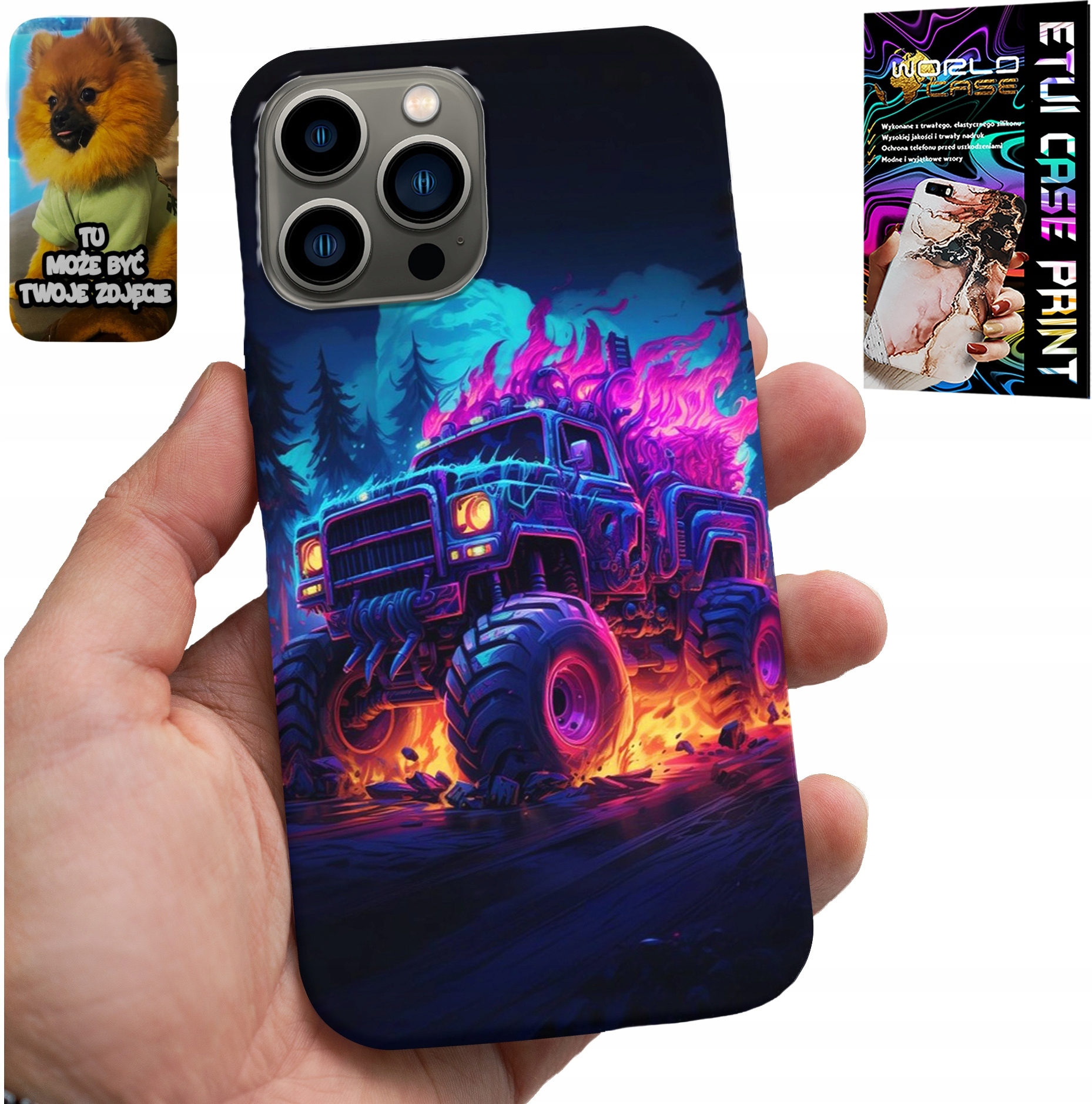 ETUI DO IPHONE 13 PRO - MONSTERTRUCK MEGA CIĘŻARÓWKA WZORY CASE