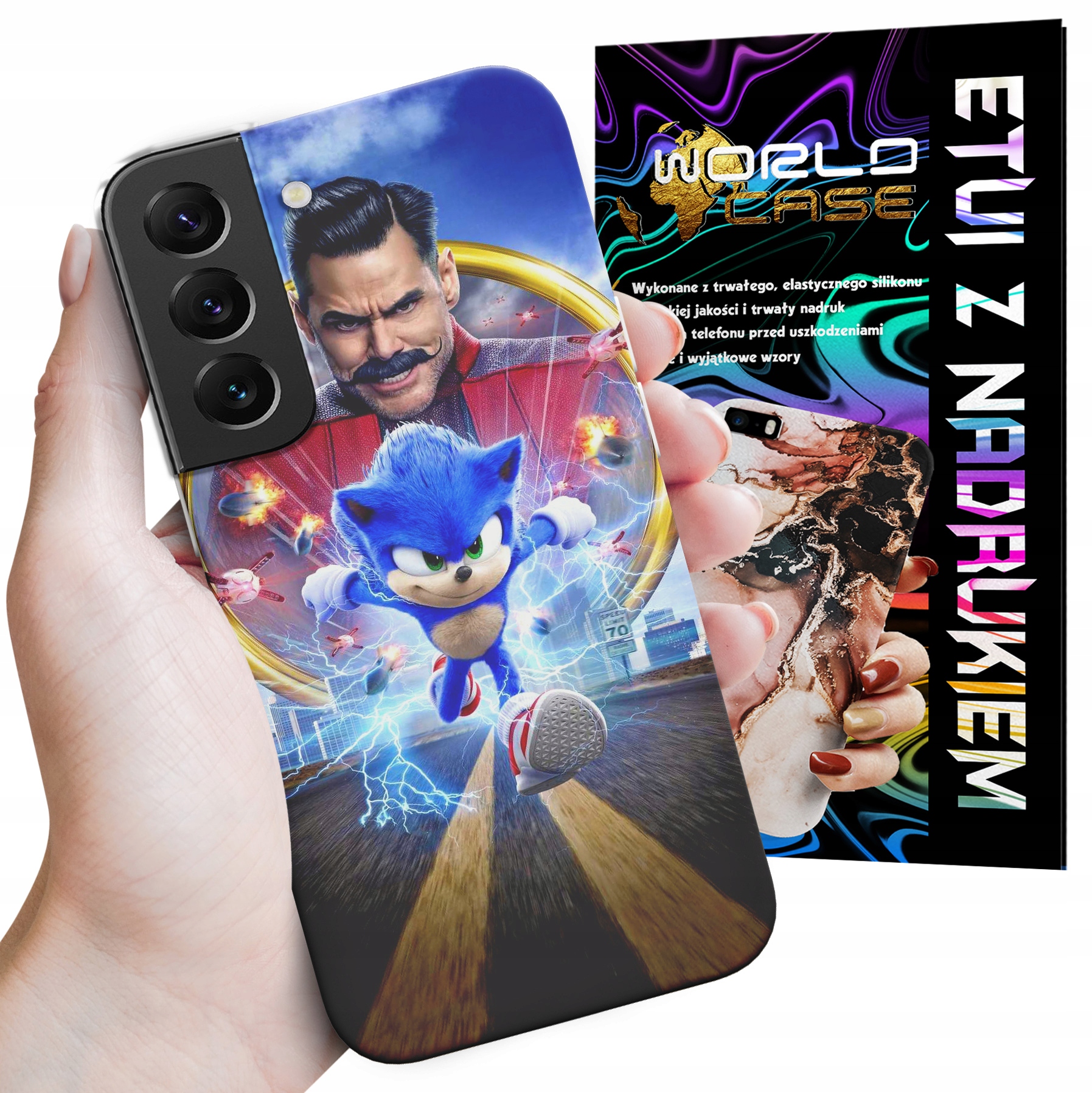 ETUI CASE DO SAMSUNG S22 - SONIC SONIK WZORY Z BAJEK MARIO PLECKI